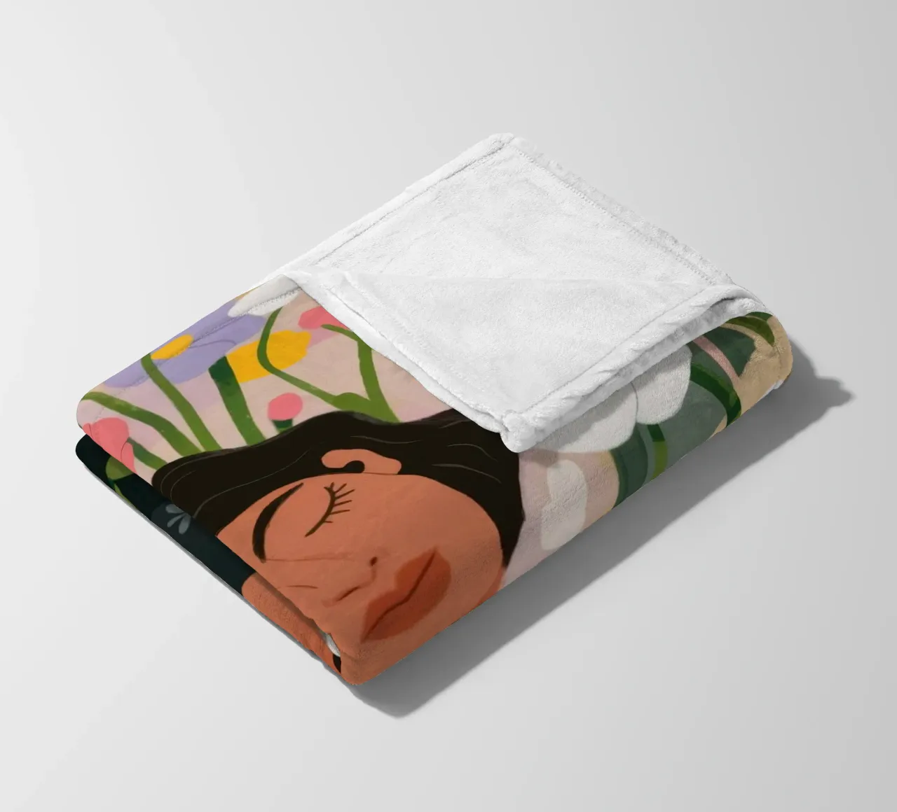 Flower Field Portrait fleece blanket by Demar Galleria