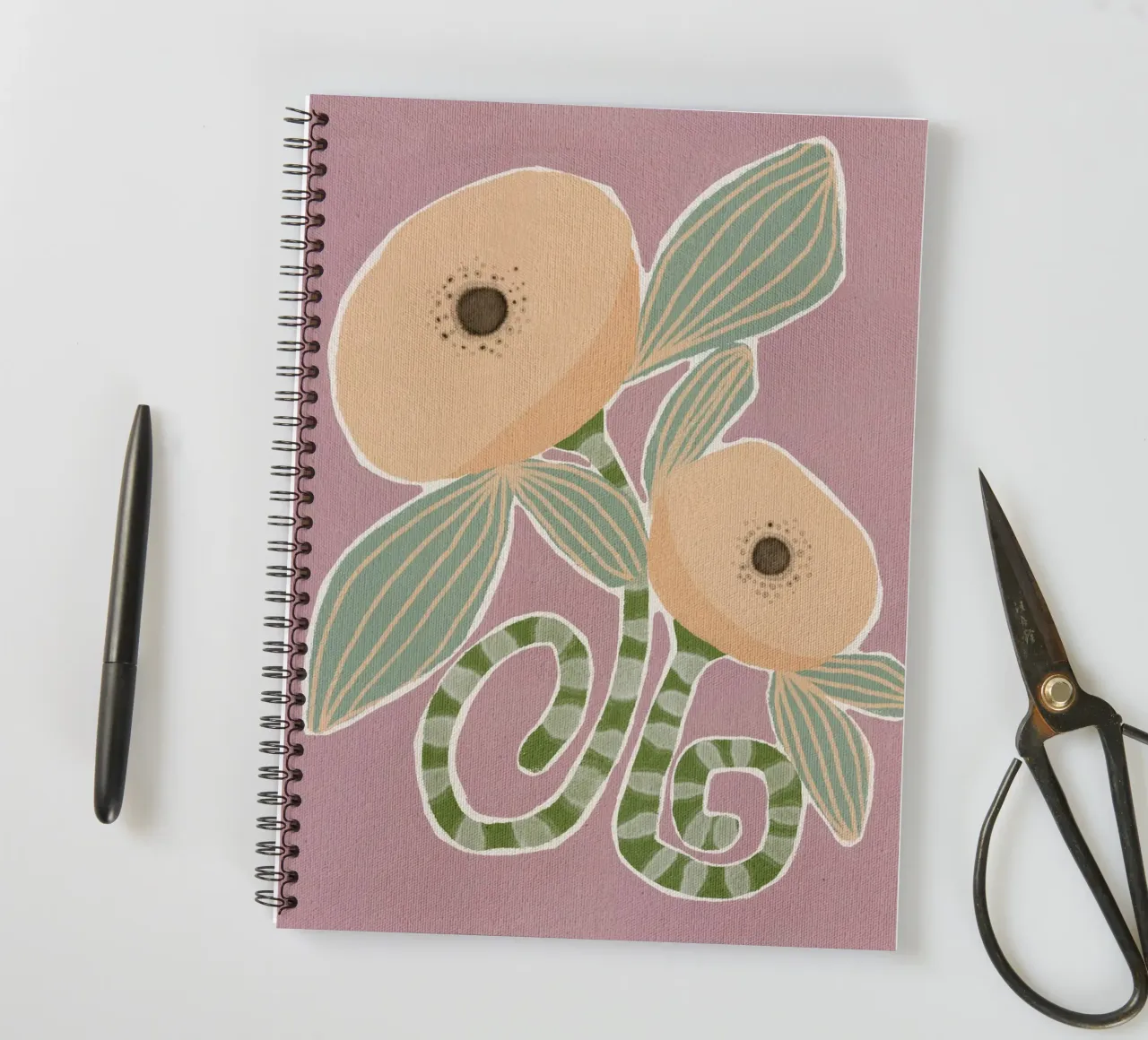 Delicate Bloom 14 spiral notebook by Shatha Al Dafai
