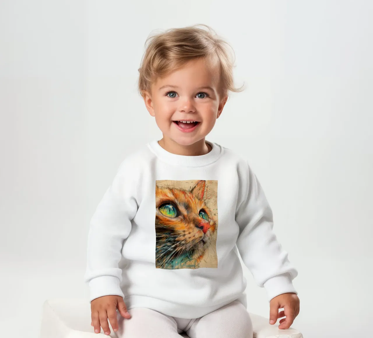 Gatto zenzero felpa neonato da Justyna Jaszke JBJart