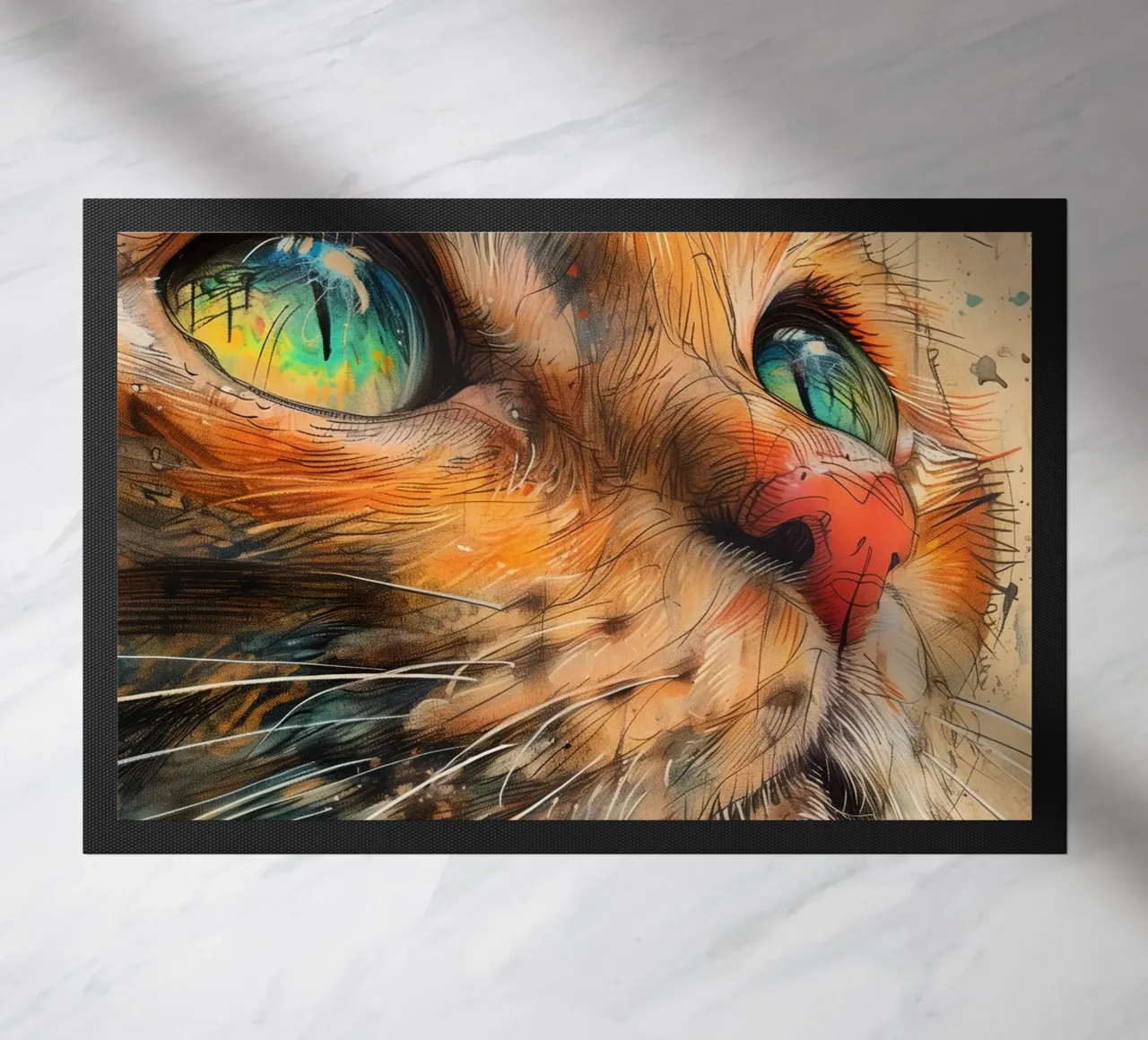 Ginger kat deurmat van Justyna Jaszke JBJart