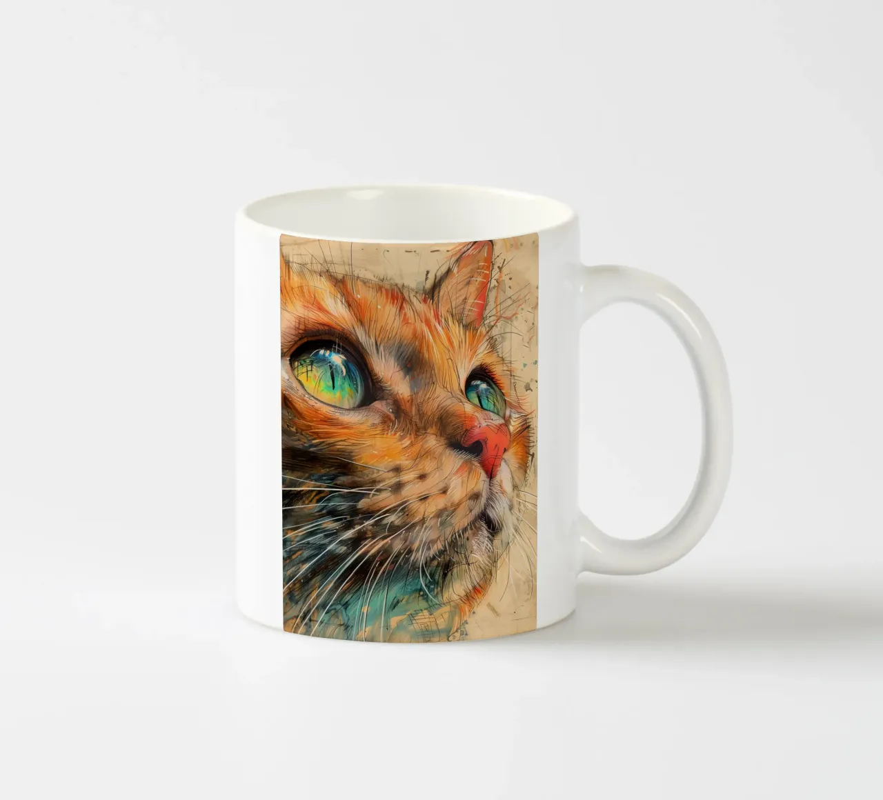 Gatto zenzero tazza in ceramica da Justyna Jaszke JBJart