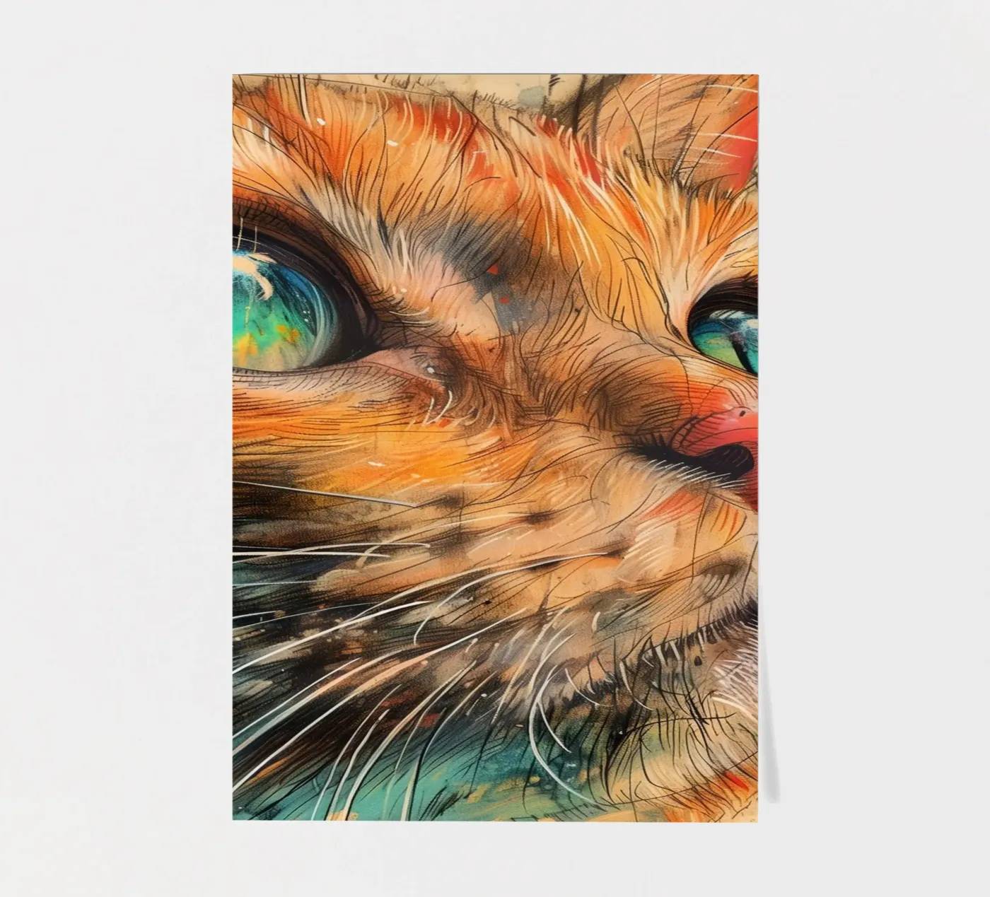 Ginger cat sticker sheet by Justyna Jaszke JBJart