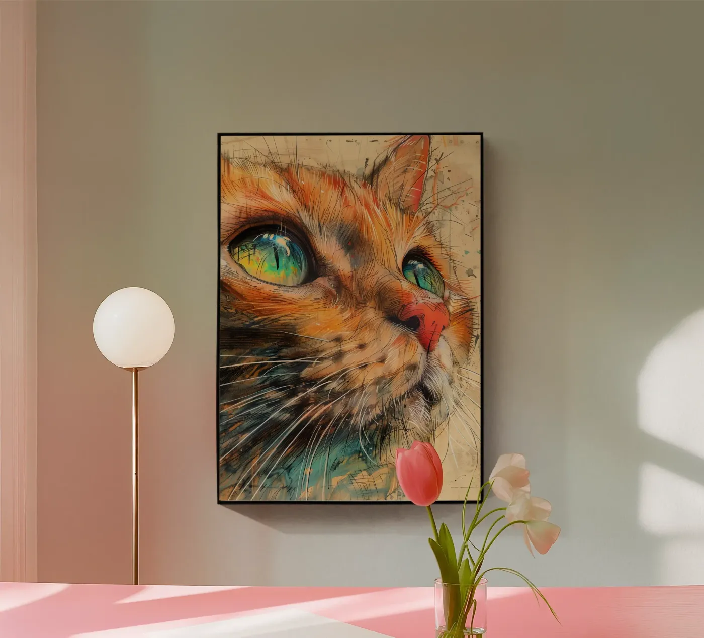 Ginger cat Acryl-Glas von Justyna Jaszke JBJart