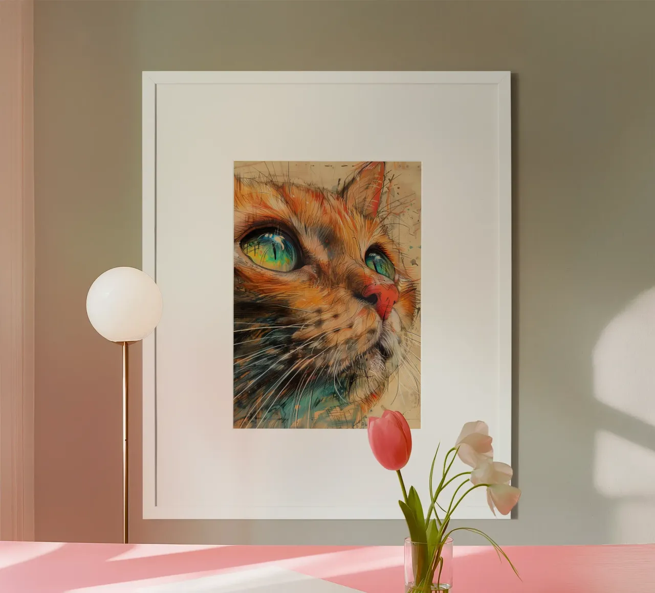 Gatto zenzero carta hahnemühle da Justyna Jaszke JBJart