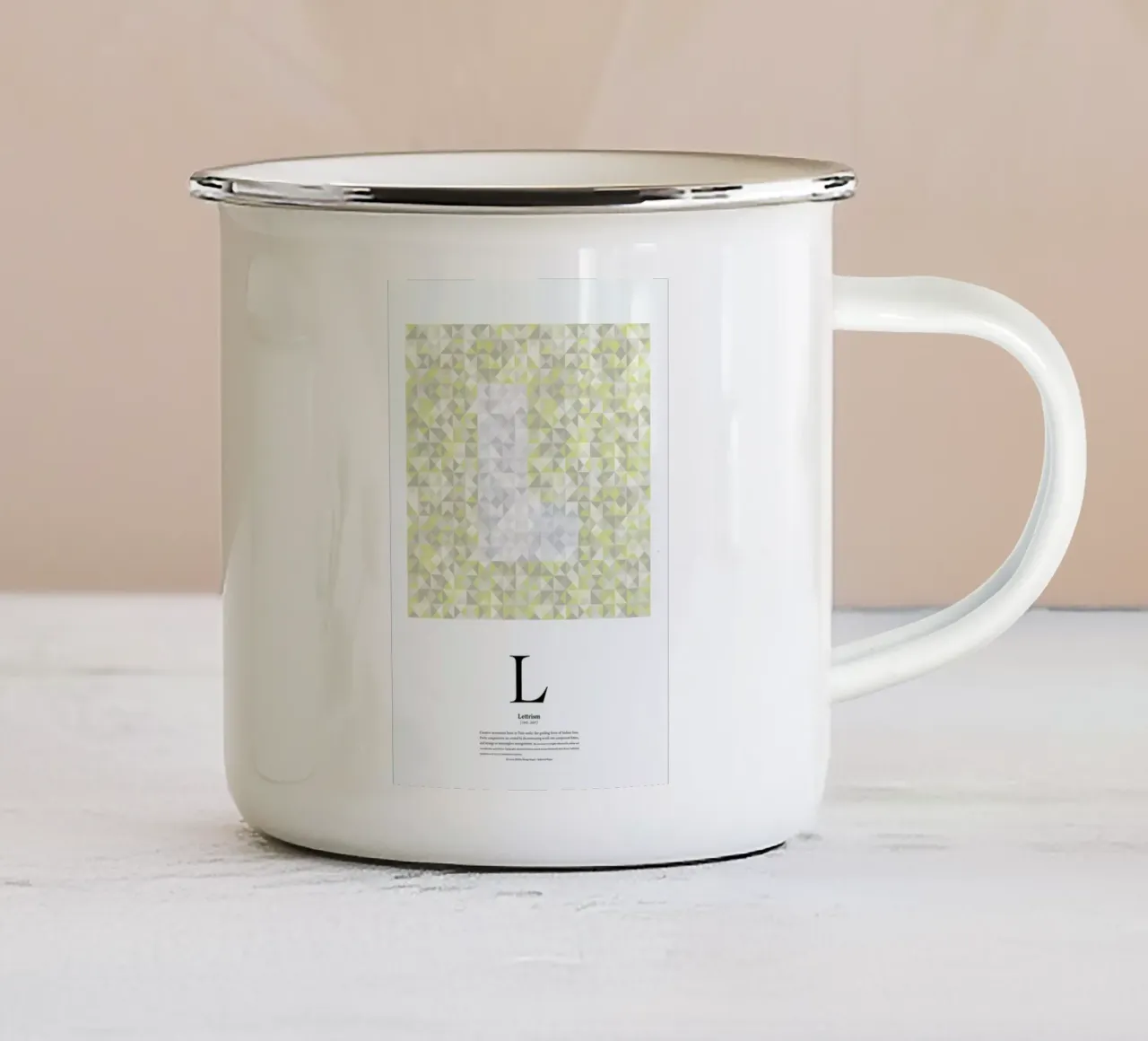 L - Lettrism tazza in smalto da The True Type