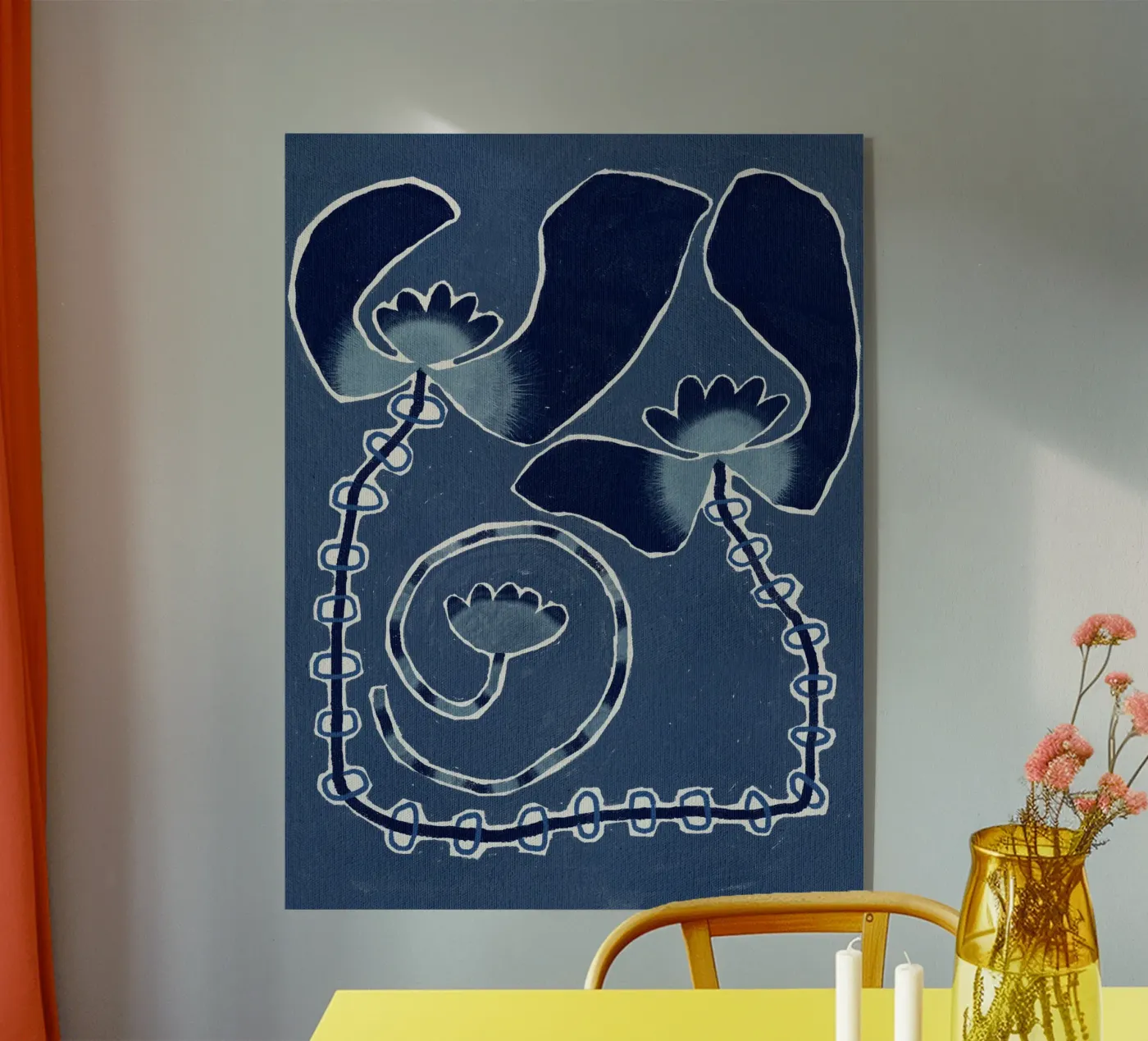 Delicate Bloom 13 acryl van Shatha Al Dafai