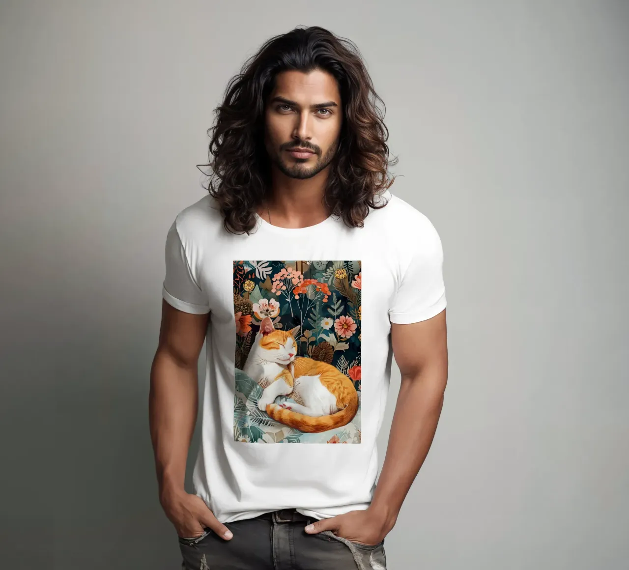 Gatto che dorme t-shirt da Justyna Jaszke JBJart