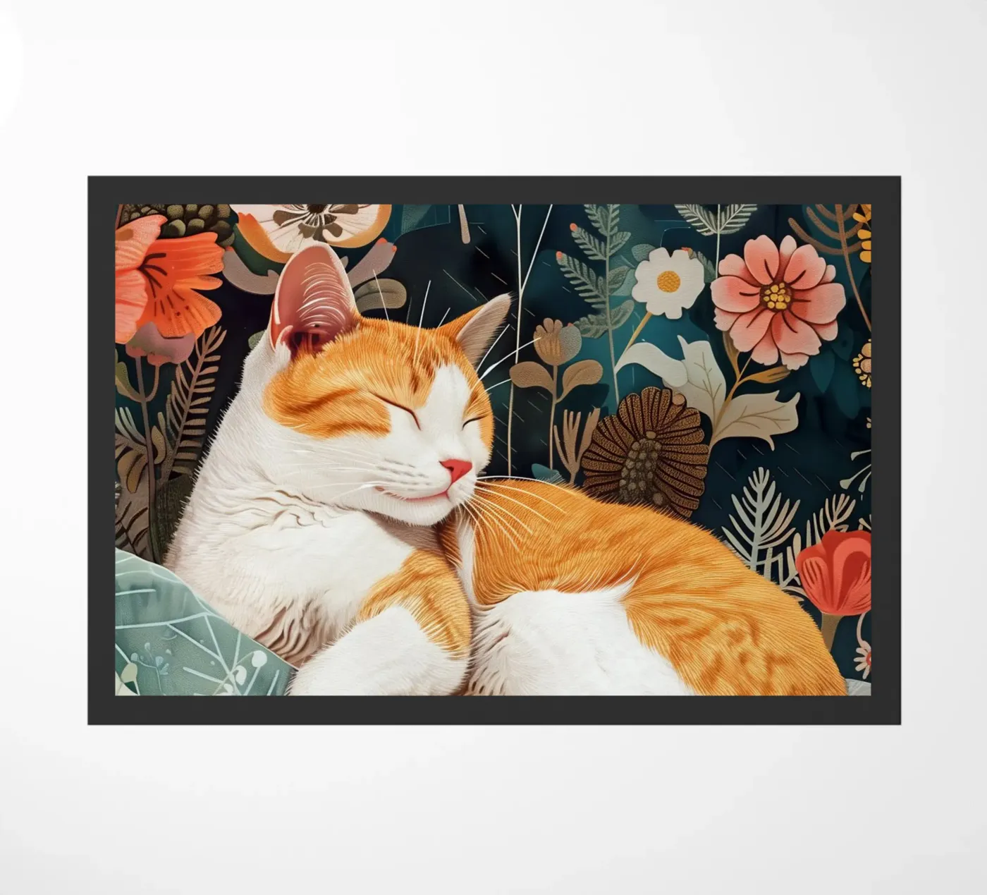 Slapende kat deurmat van Justyna Jaszke JBJart