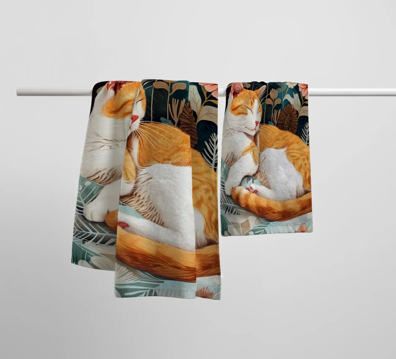 Gatto che dorme asciugamano da bagno da Justyna Jaszke JBJart