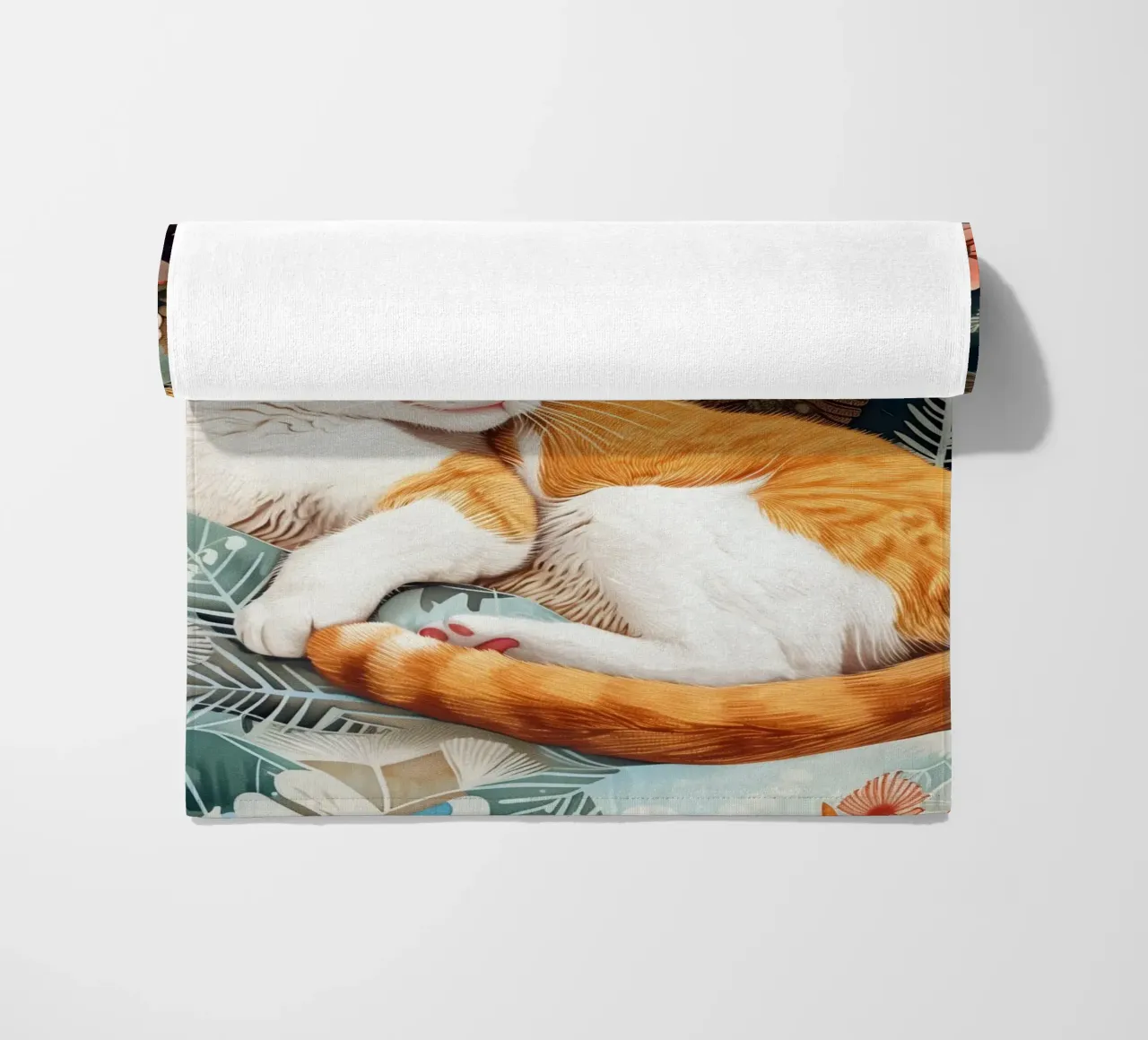 Gatto che dorme telo mare da Justyna Jaszke JBJart