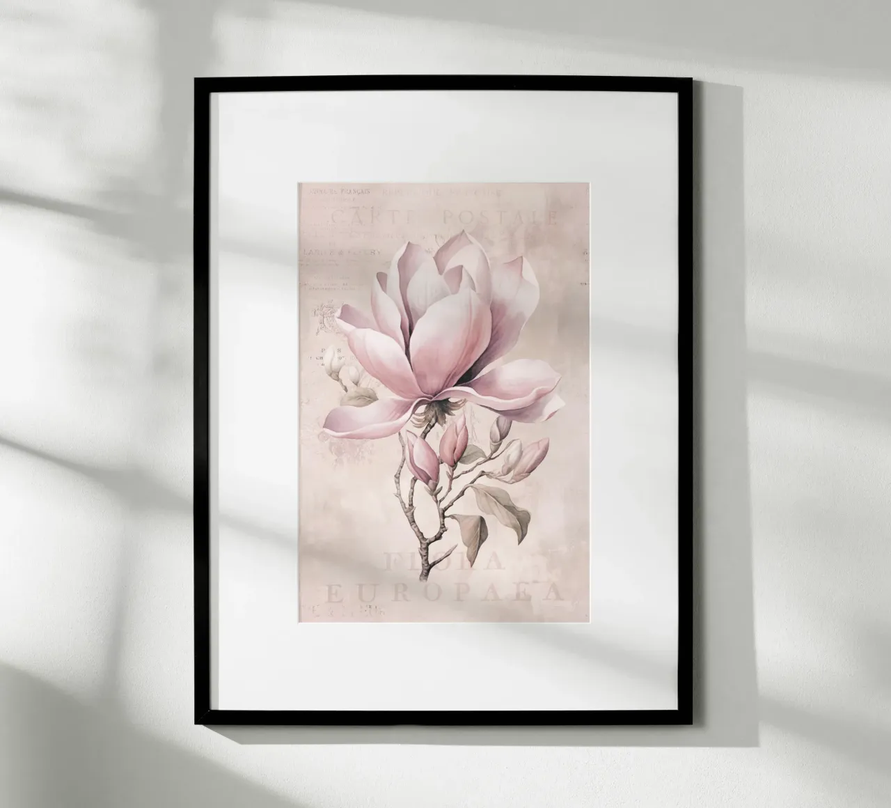 Magnolia Spring Romance Rosa Pastello II poster con telaio in legno da Andrea Haase Floral Passion