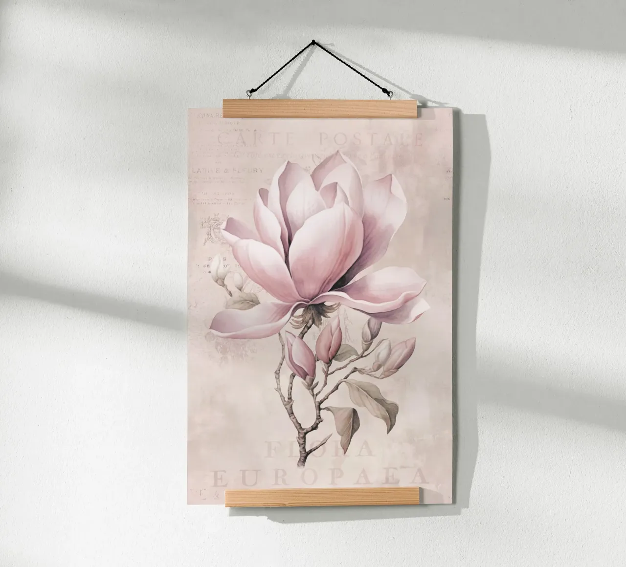 Magnolia Spring Romance Rosa Pastello II poster con telaio in legno da Andrea Haase Floral Passion