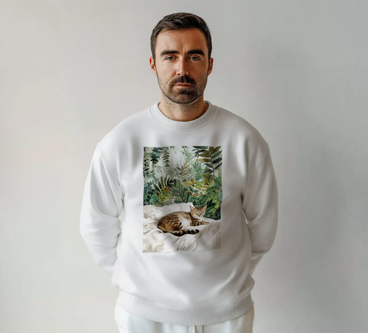 Gatto a letto felpa da Justyna Jaszke JBJart