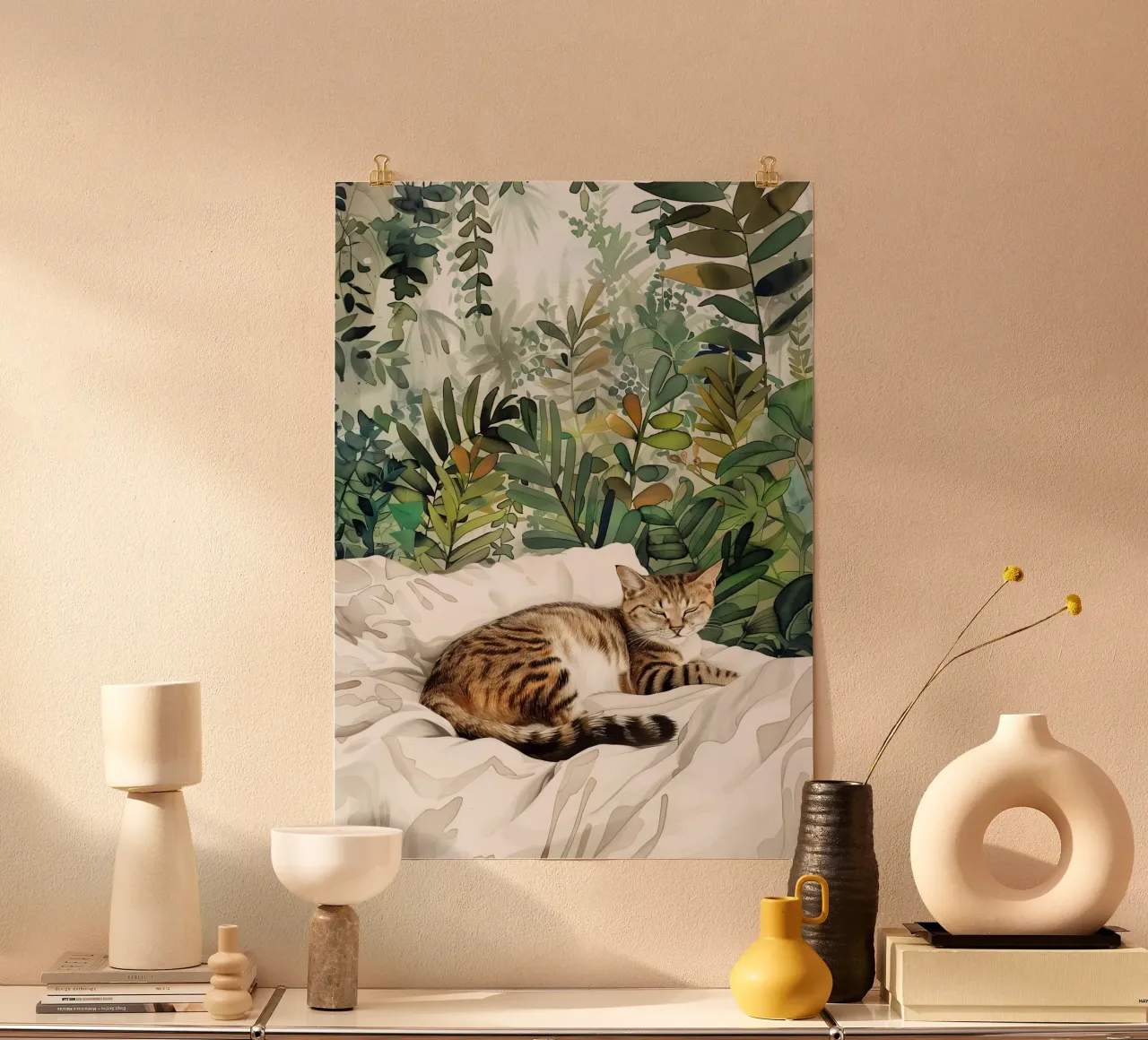 Gatto a letto carta hahnemühle da Justyna Jaszke JBJart