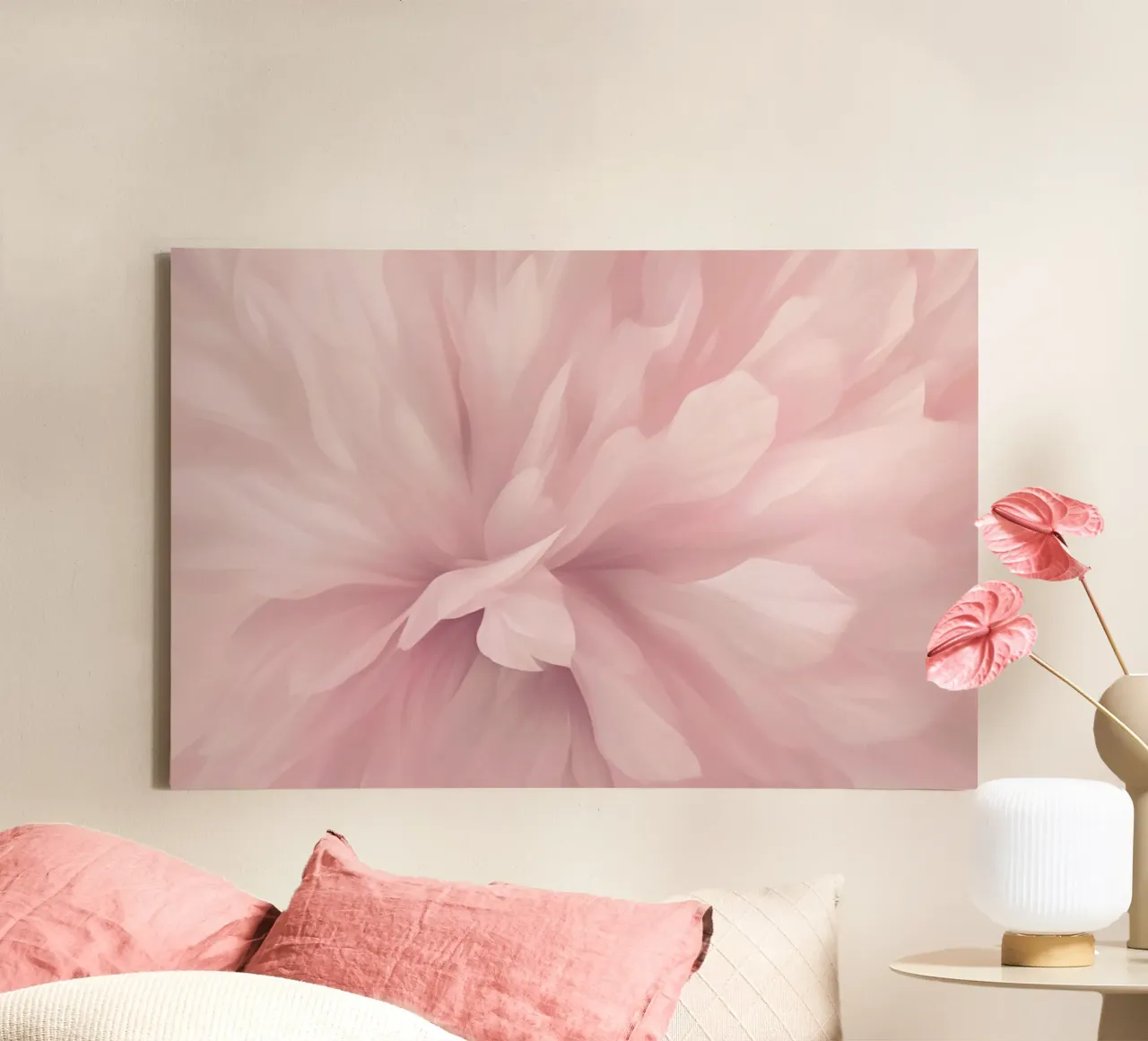 Bare Essence Bloom Penseelwerk Abstracte Bloem II canvas van Andrea Haase Floral Passion