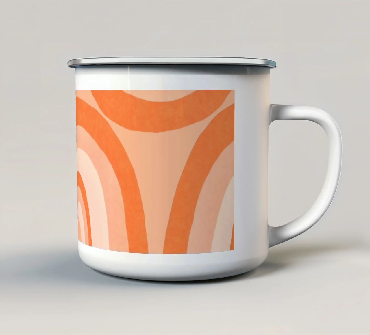 Warm Boho Rainbow Art Tangerine mug en émail de Andrea Haase Modern Home