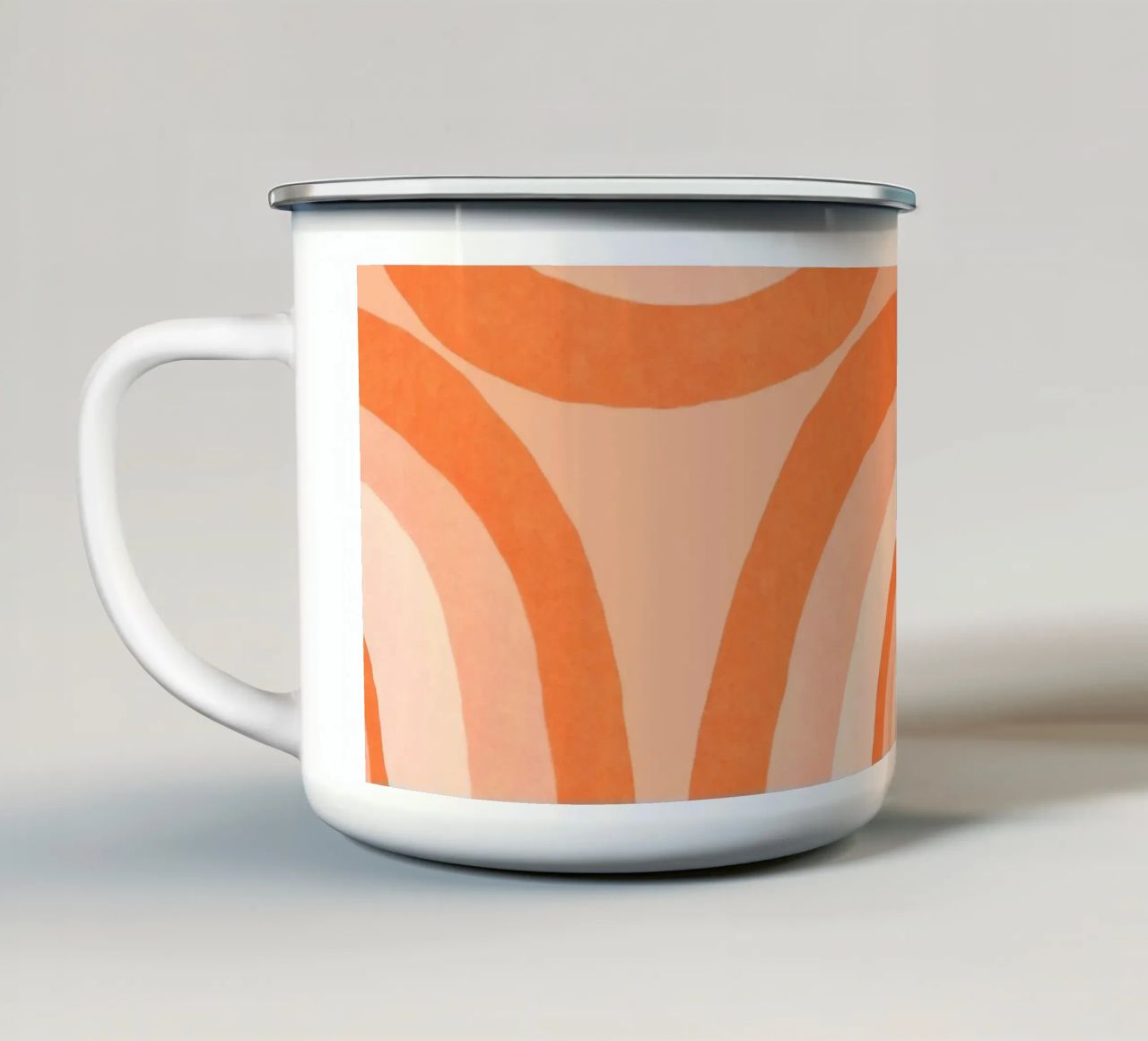 Warm Boho Rainbow Art Tangerine mug en émail de Andrea Haase Modern Home