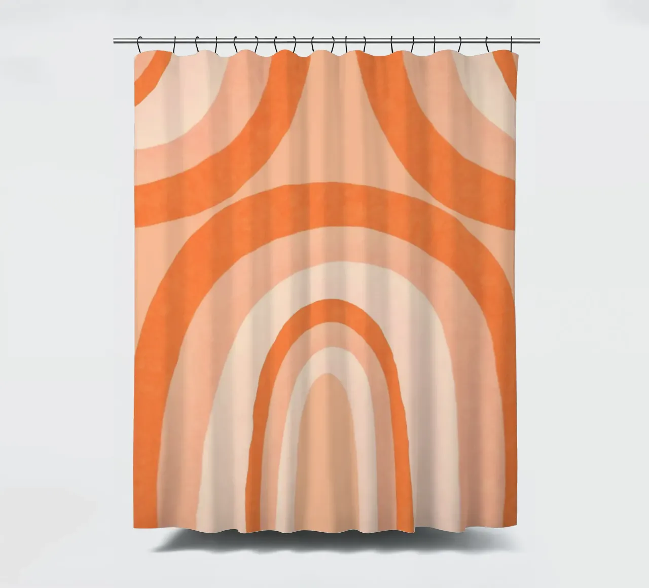 Warm Boho Rainbow Art Tangerine shower curtain by Andrea Haase Modern Home