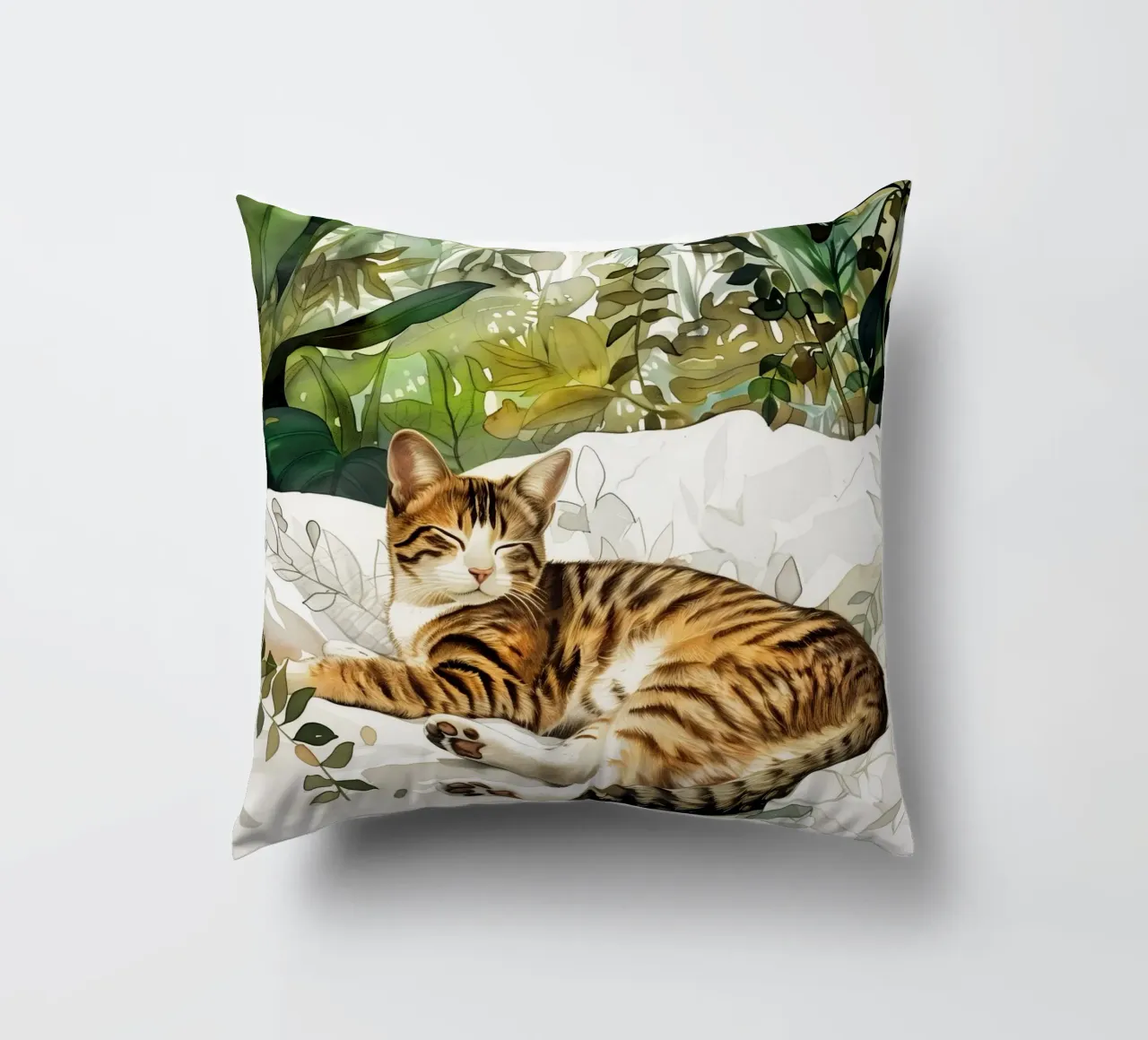 Gatto a letto cuscino da Justyna Jaszke JBJart