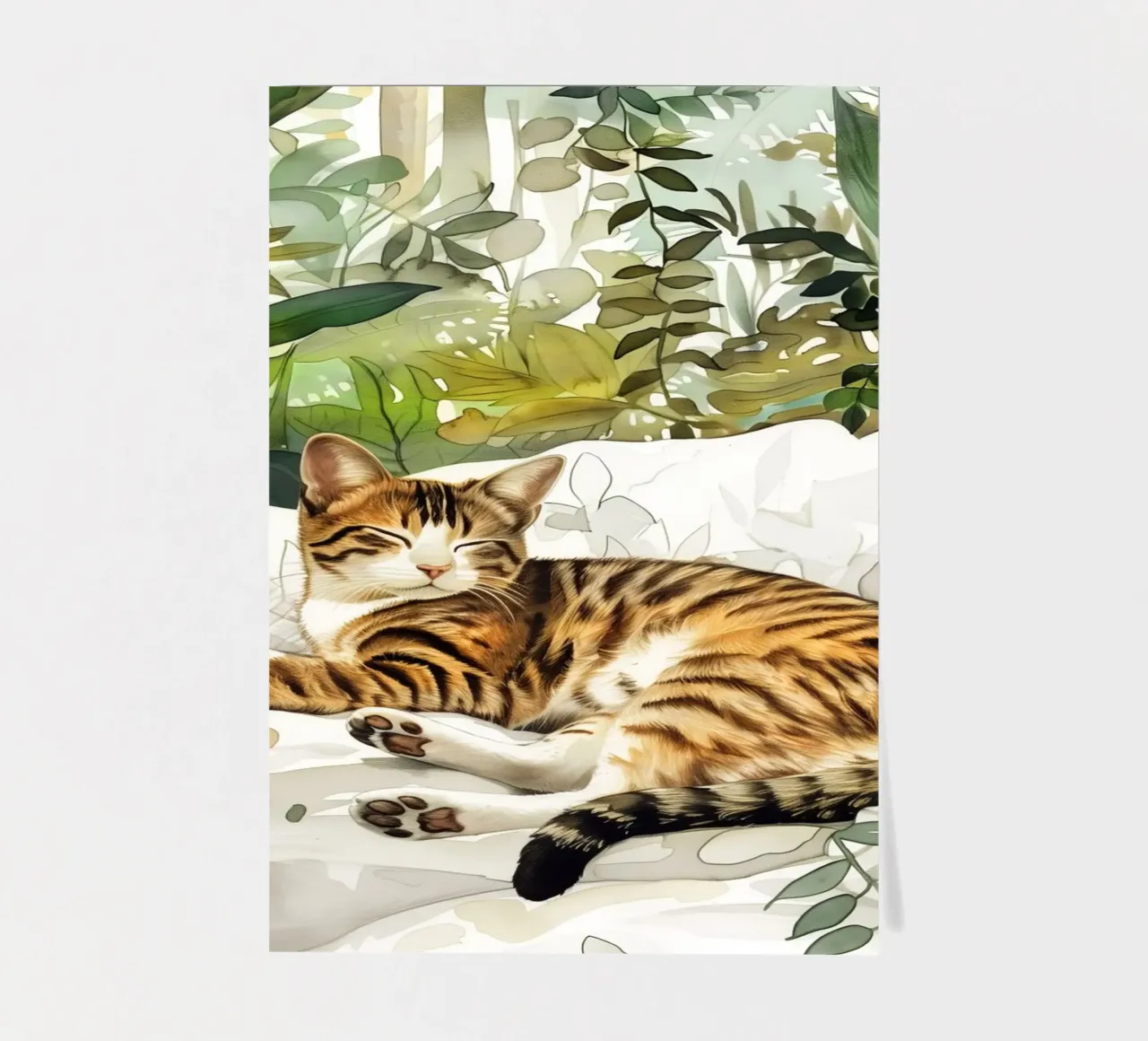 Kitty in bed sticker sheet by Justyna Jaszke JBJart