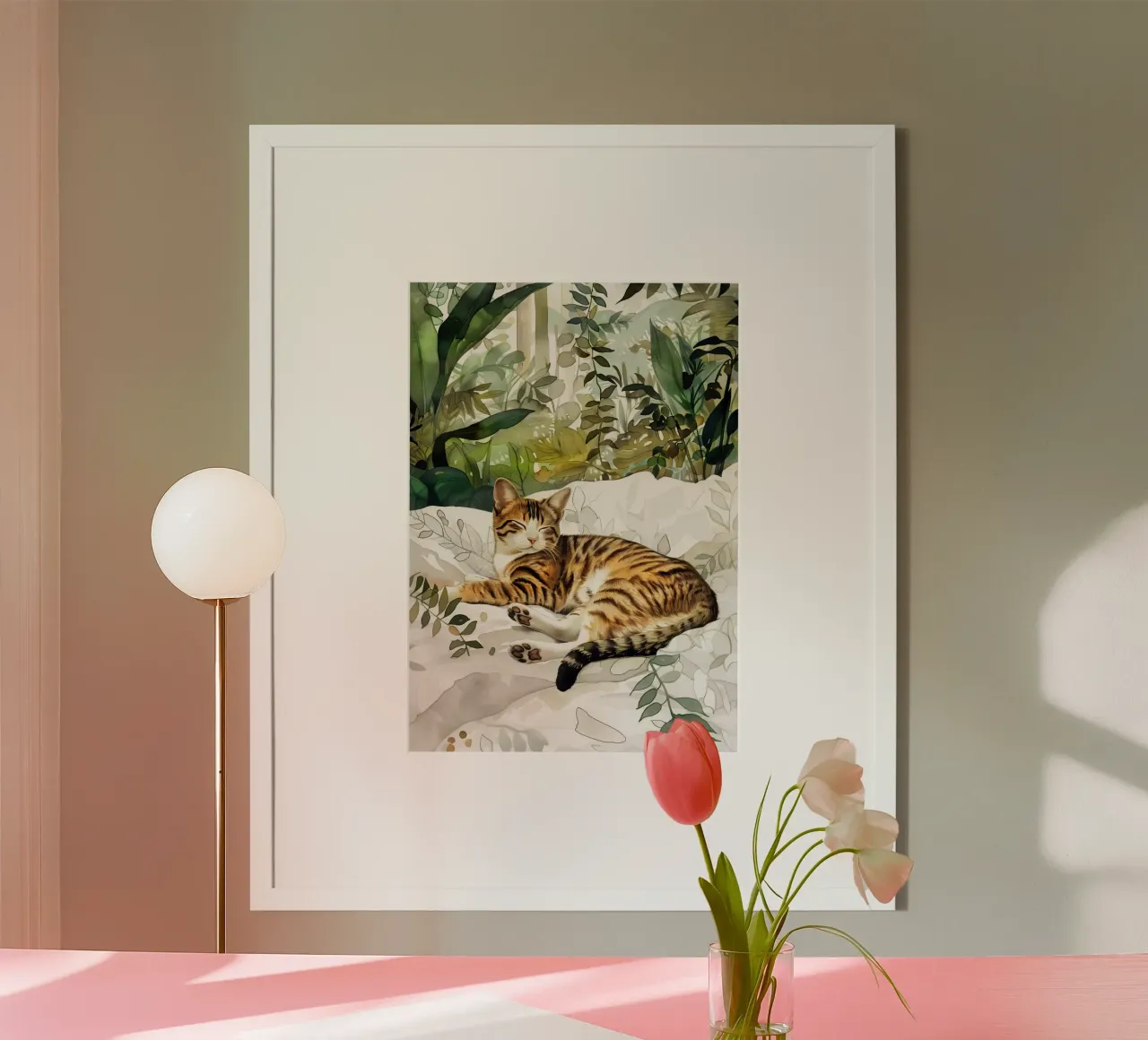 Gatto a letto poster da Justyna Jaszke JBJart