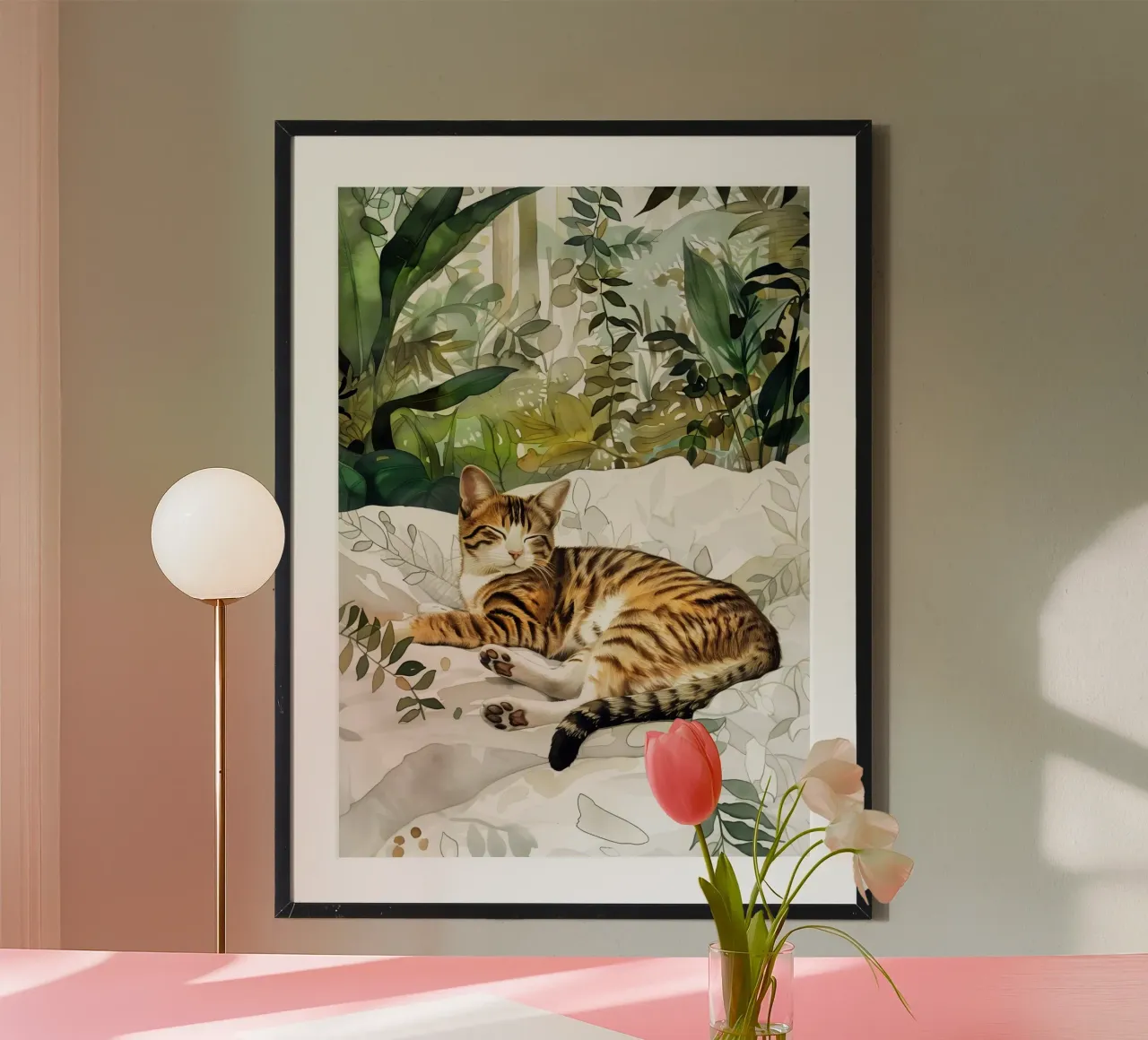 Gatto a letto carta hahnemühle da Justyna Jaszke JBJart