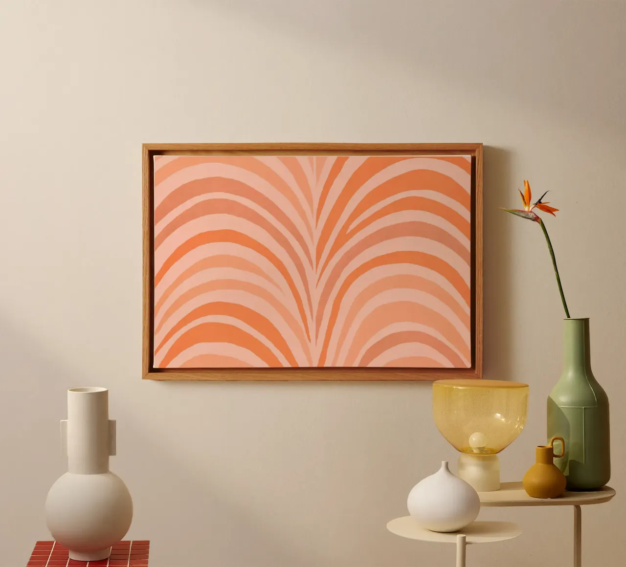 Boho Bow Shapes Warm Tangerine canvas by Andrea Haase Modern Home