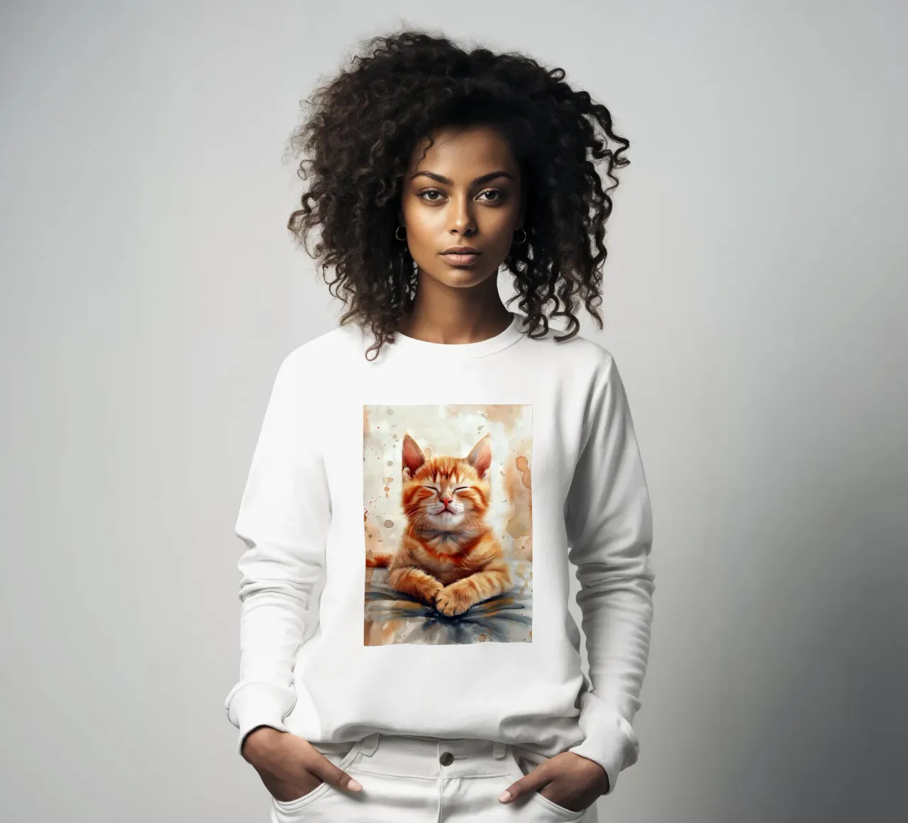 Gattino zenzero felpa da Justyna Jaszke JBJart