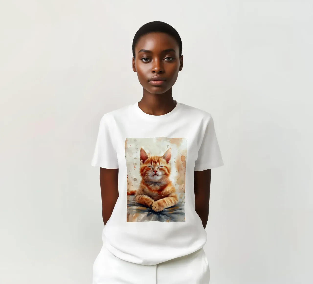Gattino zenzero t-shirt da Justyna Jaszke JBJart