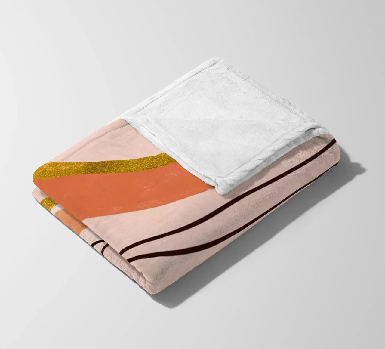 Linee tranquillizzanti Arte moderna di metà secolo Arancione Pesca coperta in pile da Andrea Haase Modern Home