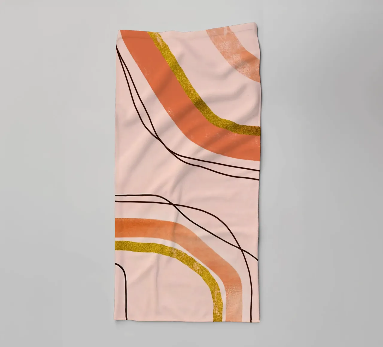 Linee tranquillizzanti Arte moderna di metà secolo Arancione Pesca asciugamano da bagno da Andrea Haase Modern Home