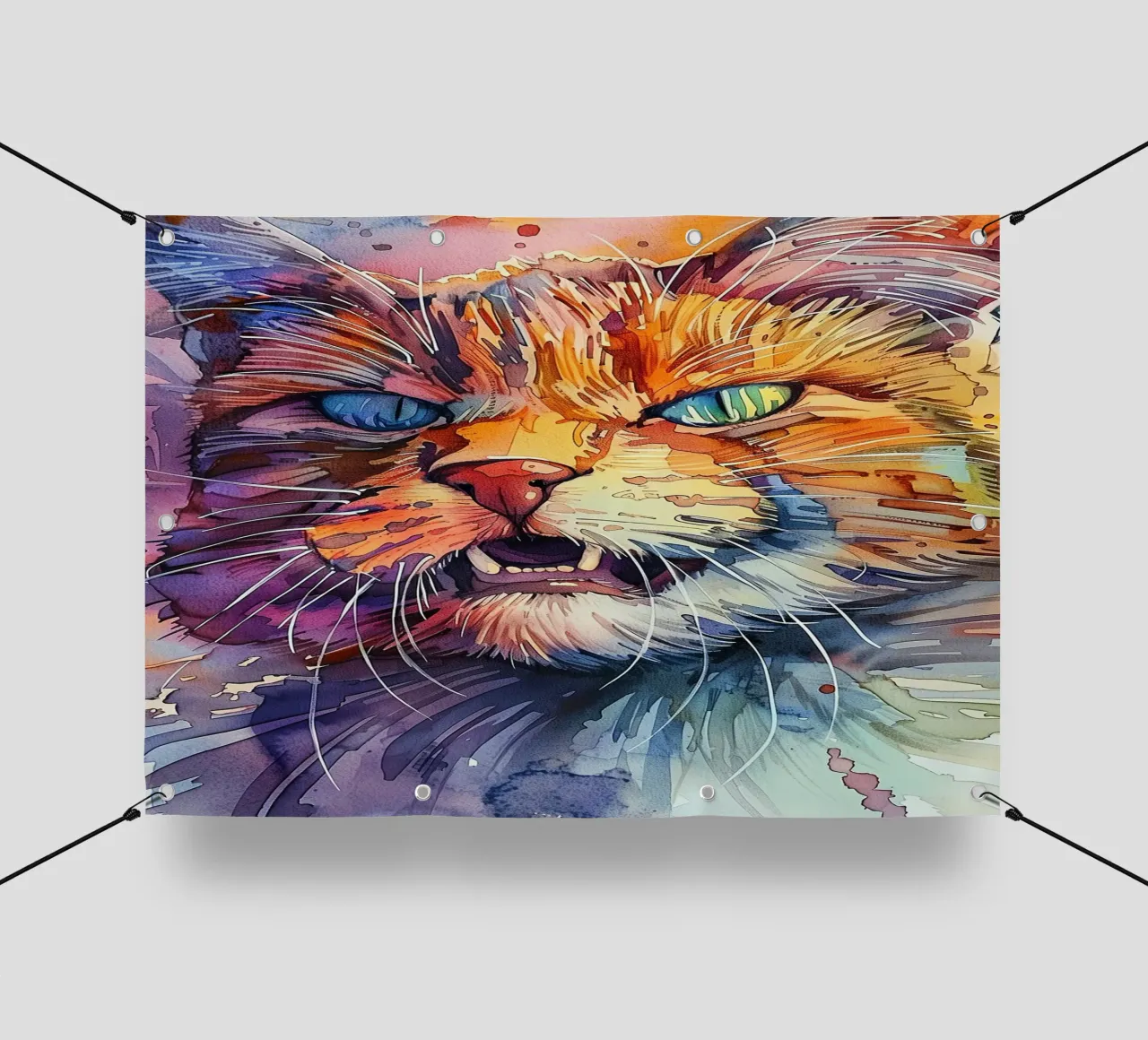 Gatto arrabbiato telo in pvc da Justyna Jaszke JBJart