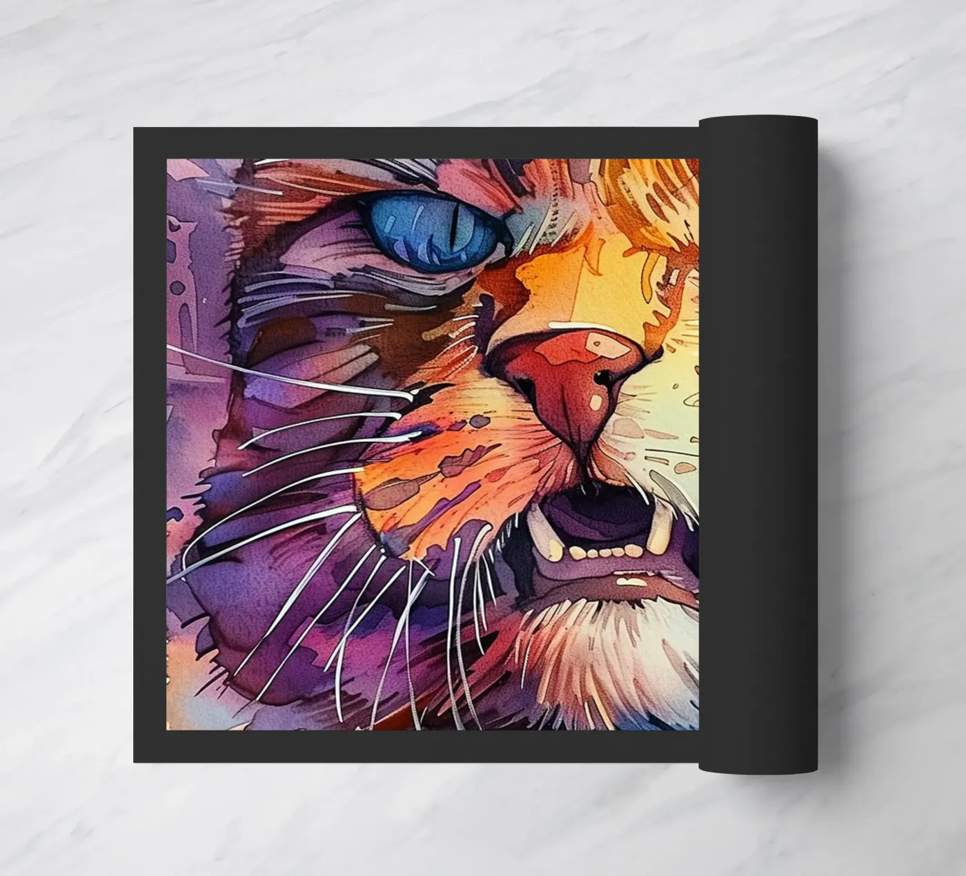 Angry cat doormat by Justyna Jaszke JBJart