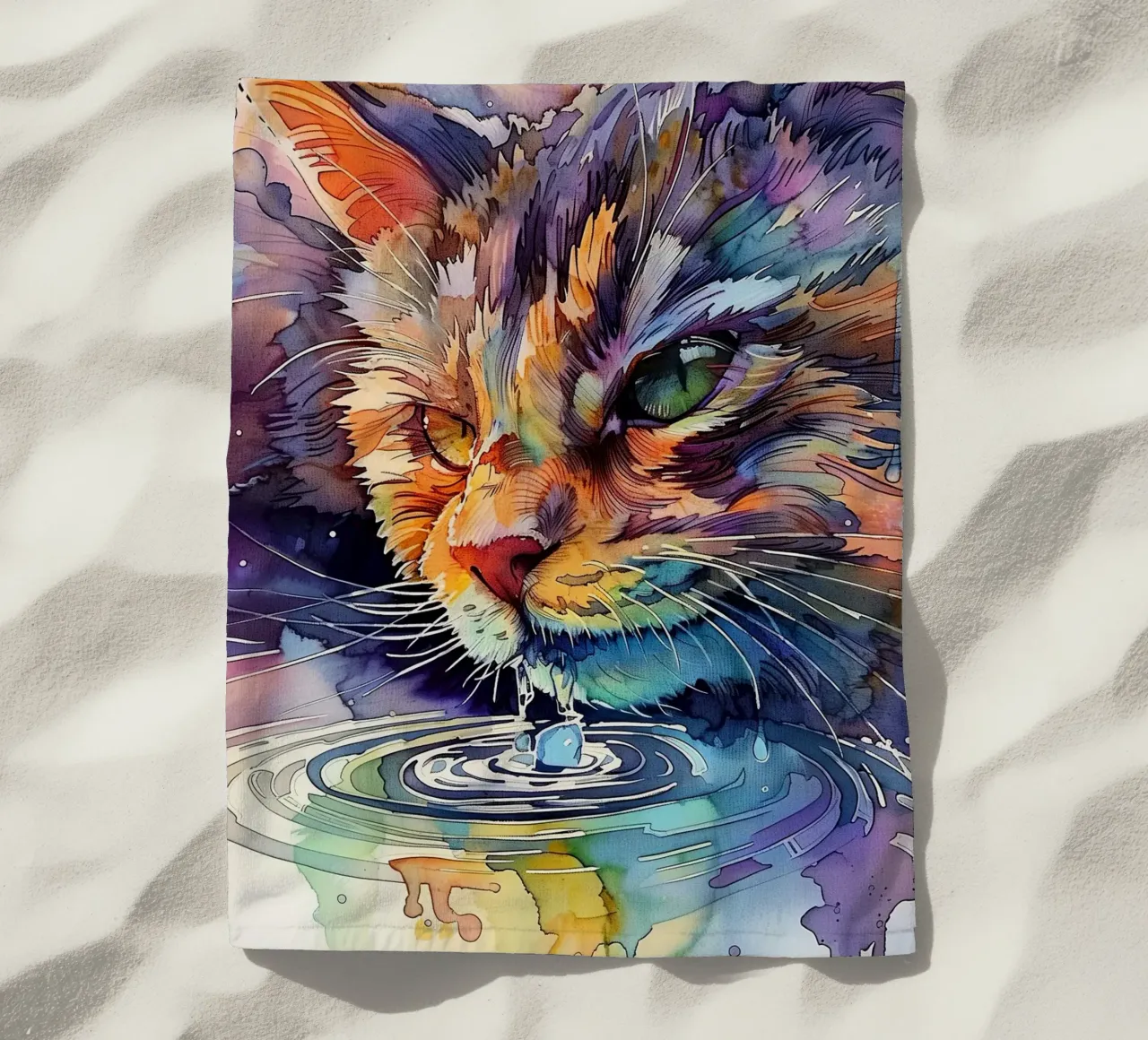 Acqua potabile per gatti telo mare da Justyna Jaszke JBJart