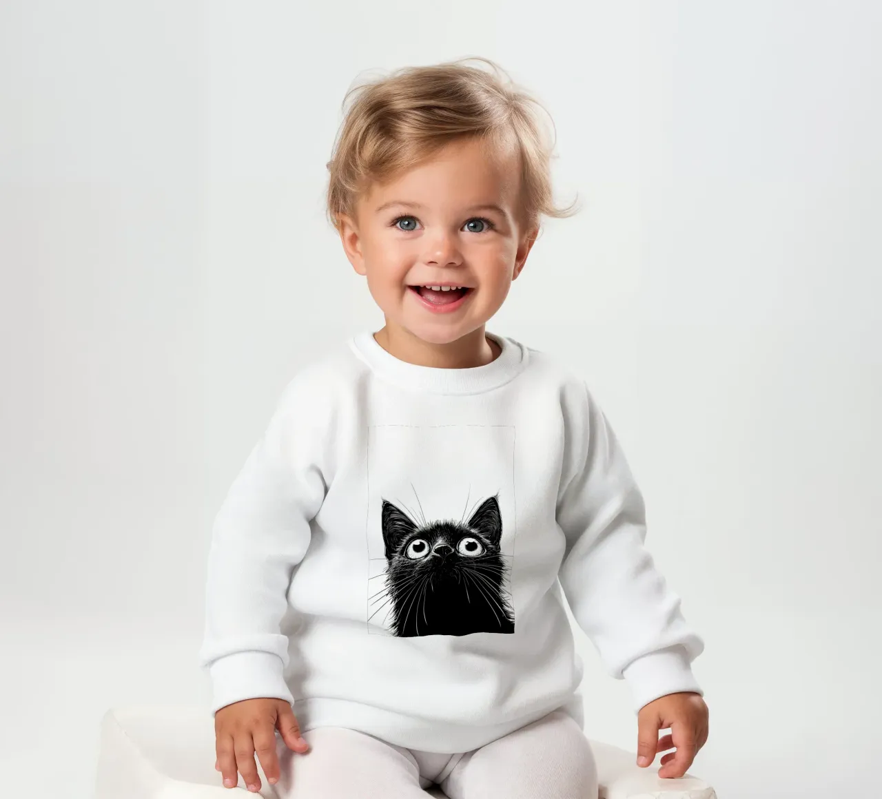Gatto nero felpa neonato da Justyna Jaszke JBJart