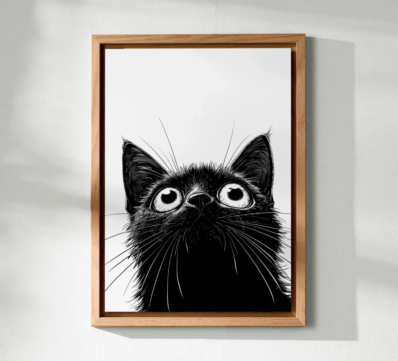 Zwart poesje aluminium-dibond van Justyna Jaszke JBJart