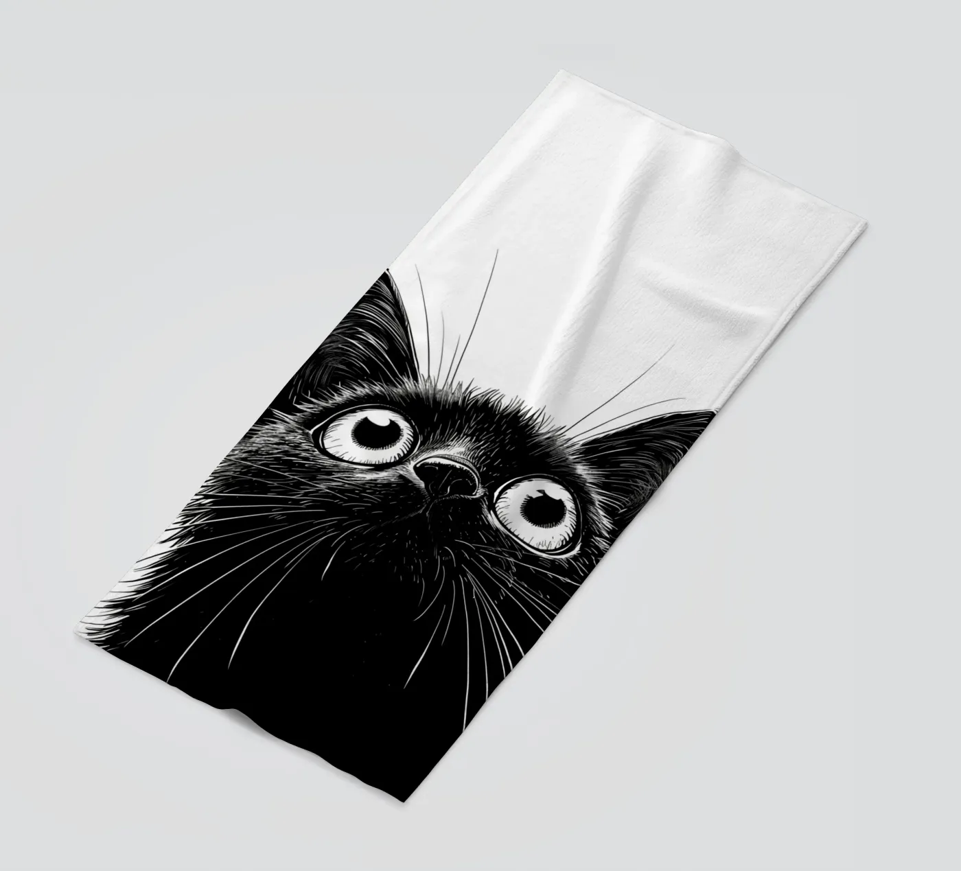 Gatto nero telo mare da Justyna Jaszke JBJart