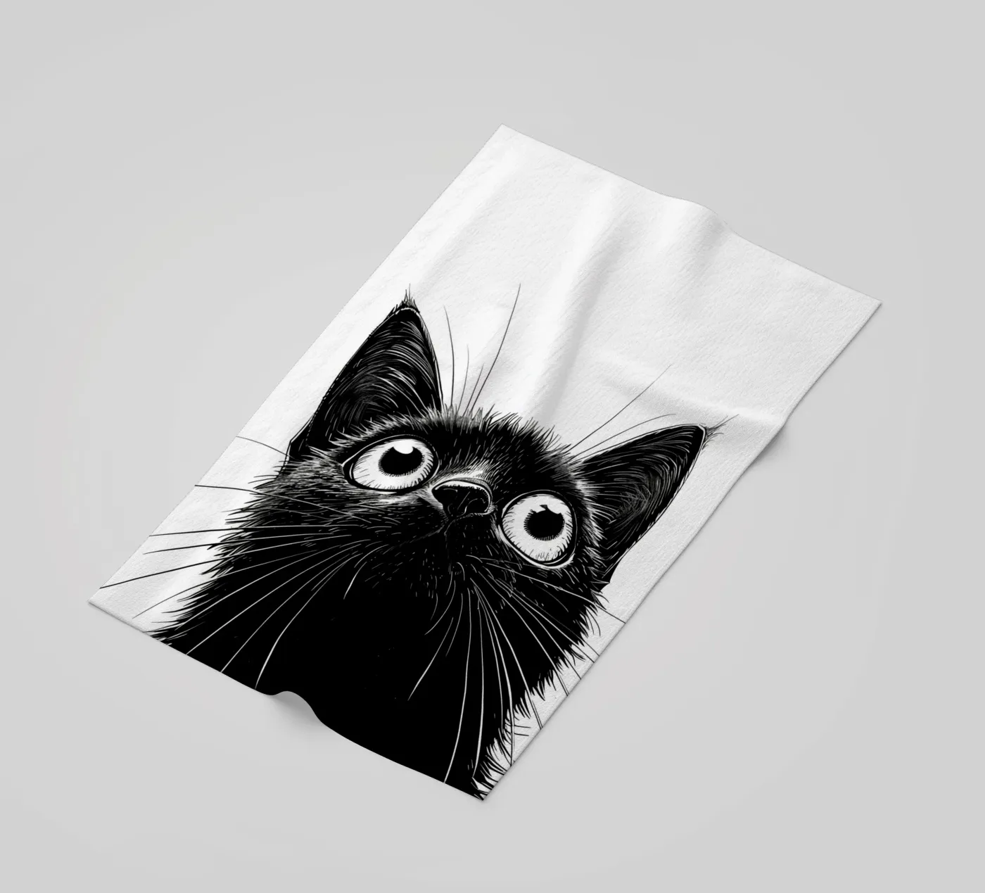 Gatto nero telo mare da Justyna Jaszke JBJart