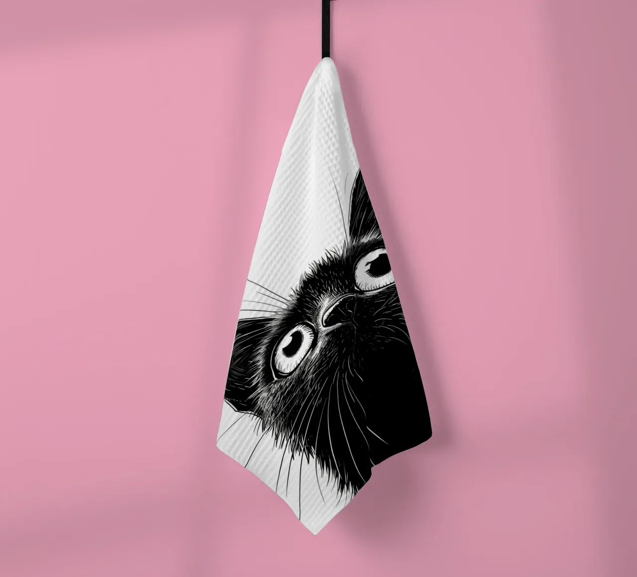 Chaton noir torchon de Justyna Jaszke JBJart
