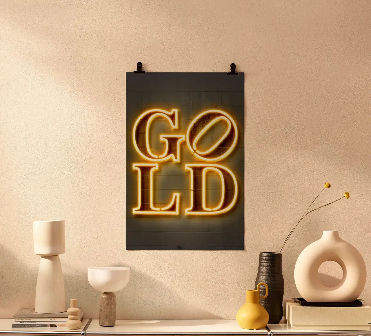 Gold poster con telaio in plastica da Octavian