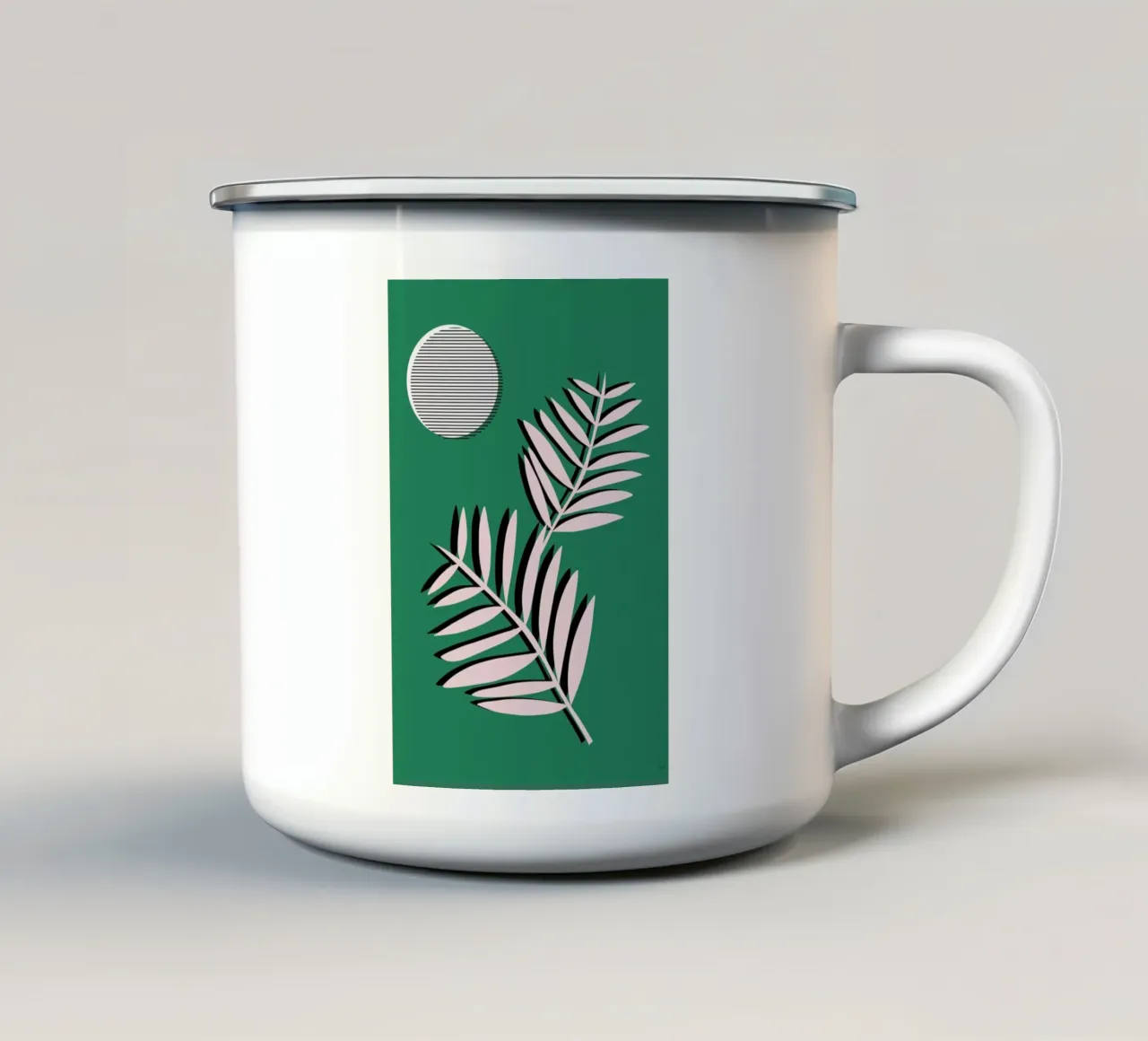 Palm Leaves in Moonlight tazza in smalto da Linda Gobeta