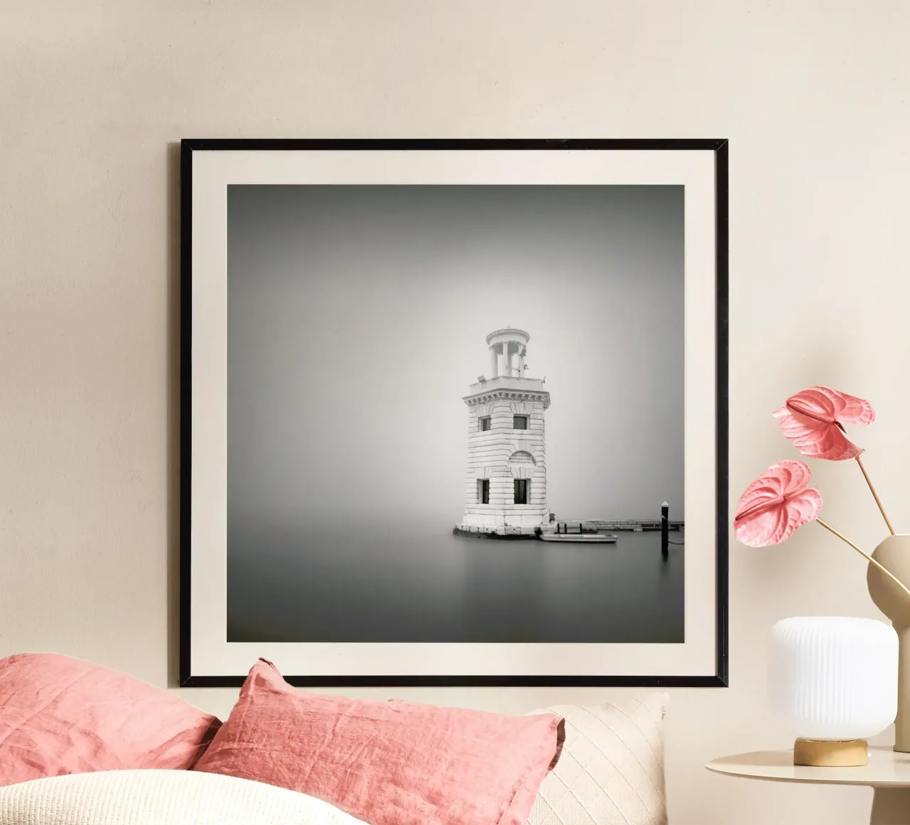 Faro San Giorgio Maggiore poster con telaio in plastica da Michael J. Reibert