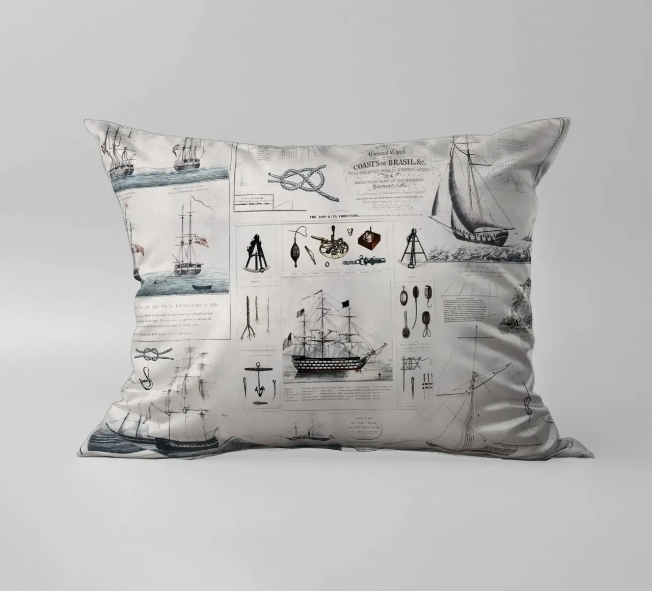 Collage vintage a tema nautico cuscino da Andrea Haase Vintage World