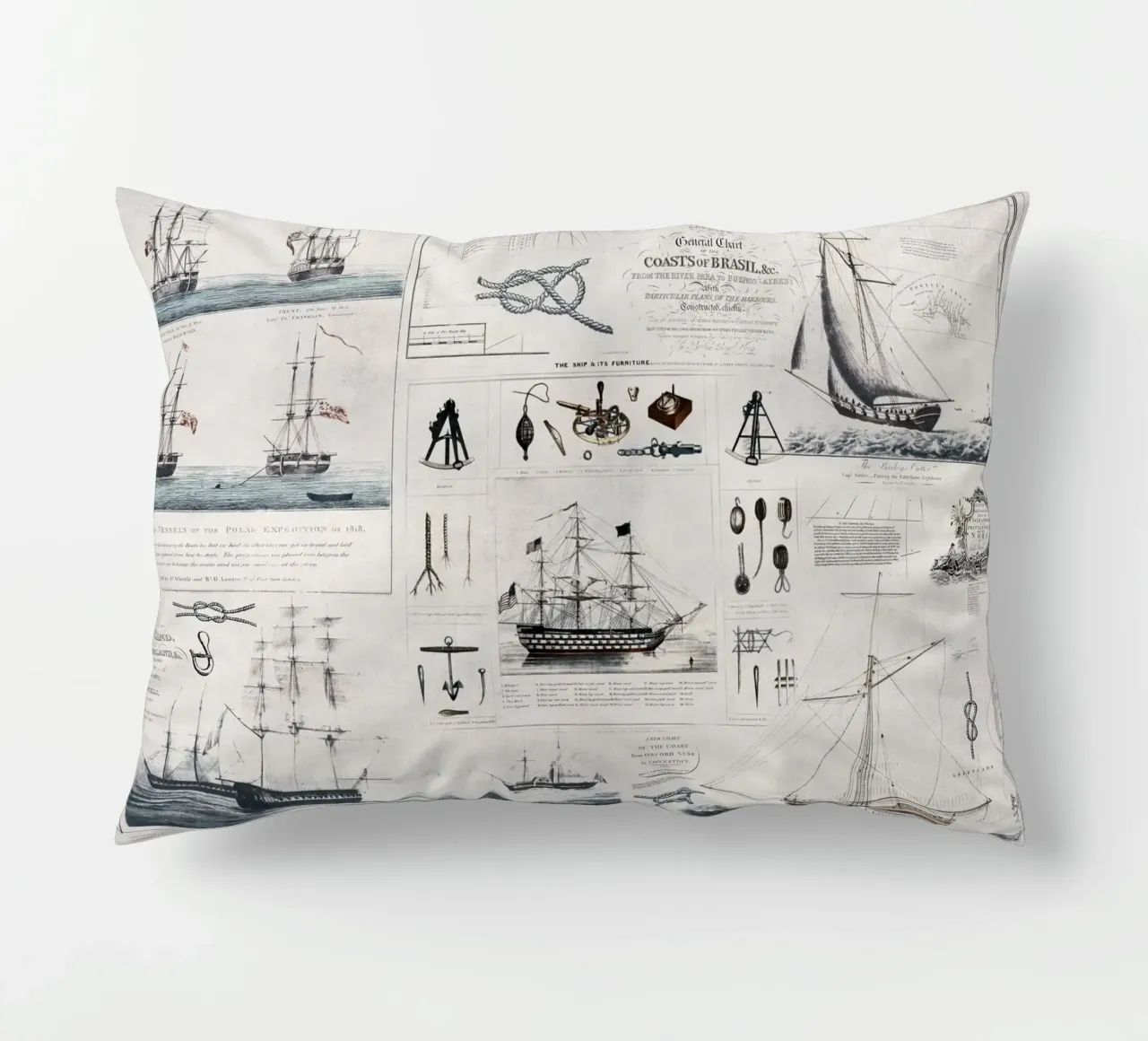 Collage vintage a tema nautico cuscino da Andrea Haase Vintage World