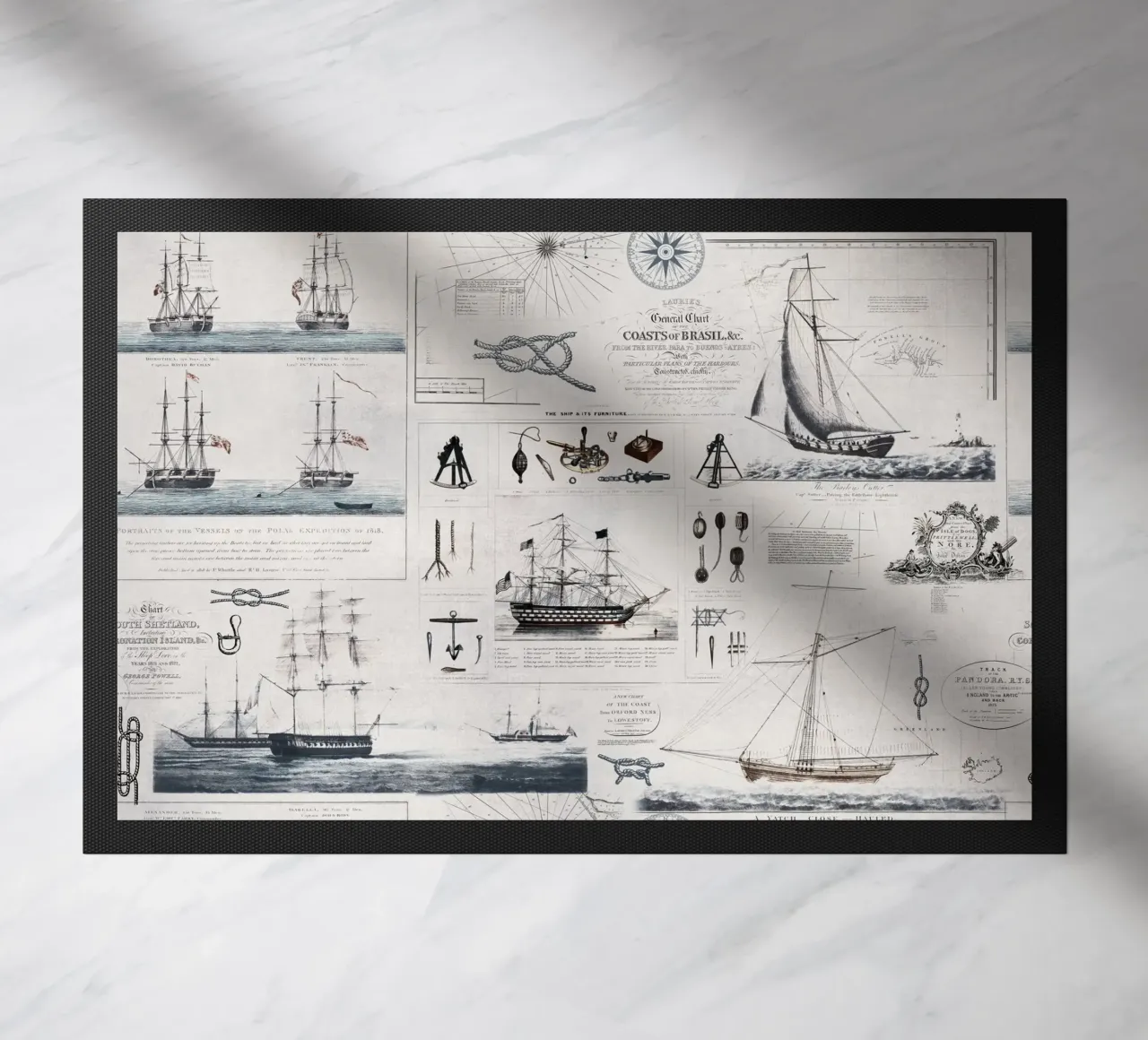 Collage vintage a tema nautico zerbino da Andrea Haase Vintage World