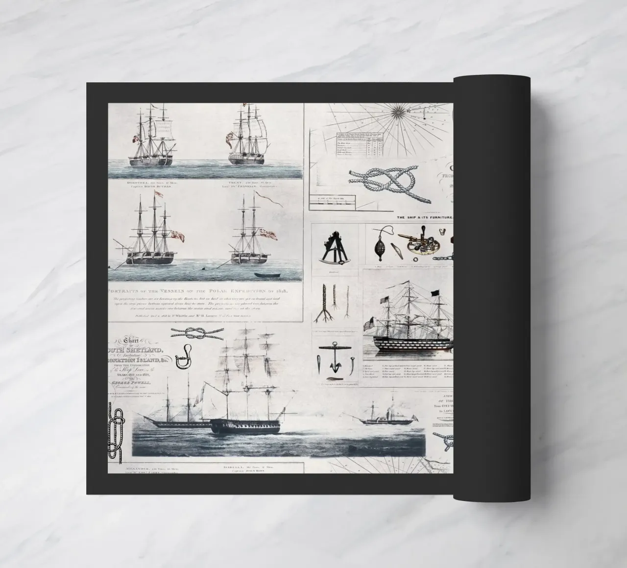Collage vintage a tema nautico zerbino da Andrea Haase Vintage World