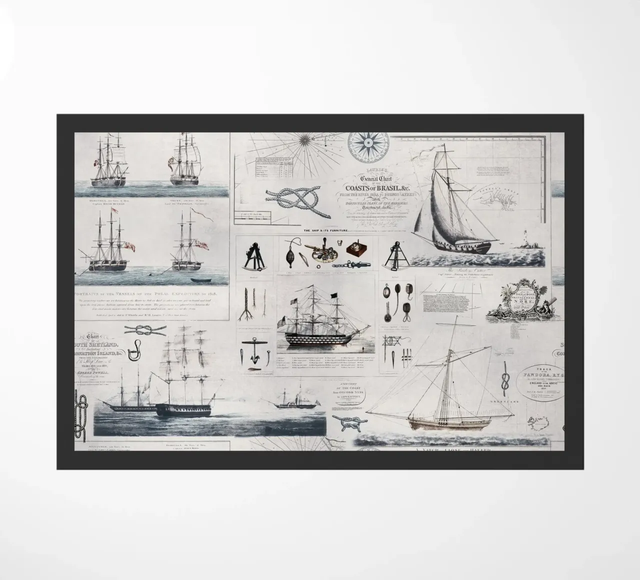Collage vintage a tema nautico zerbino da Andrea Haase Vintage World