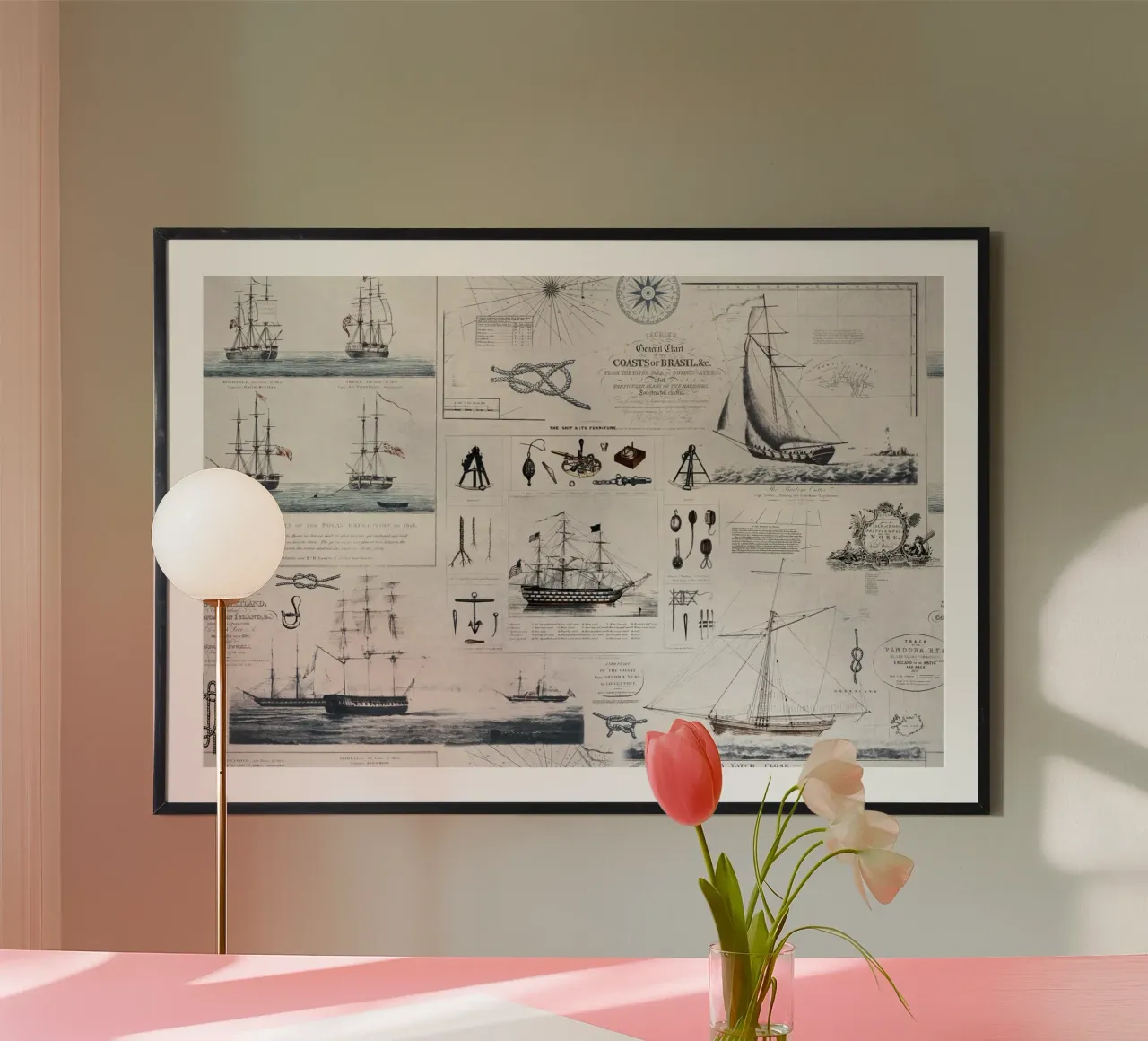 Vintage Nautical Theme Collage poster by Andrea Haase Vintage World
