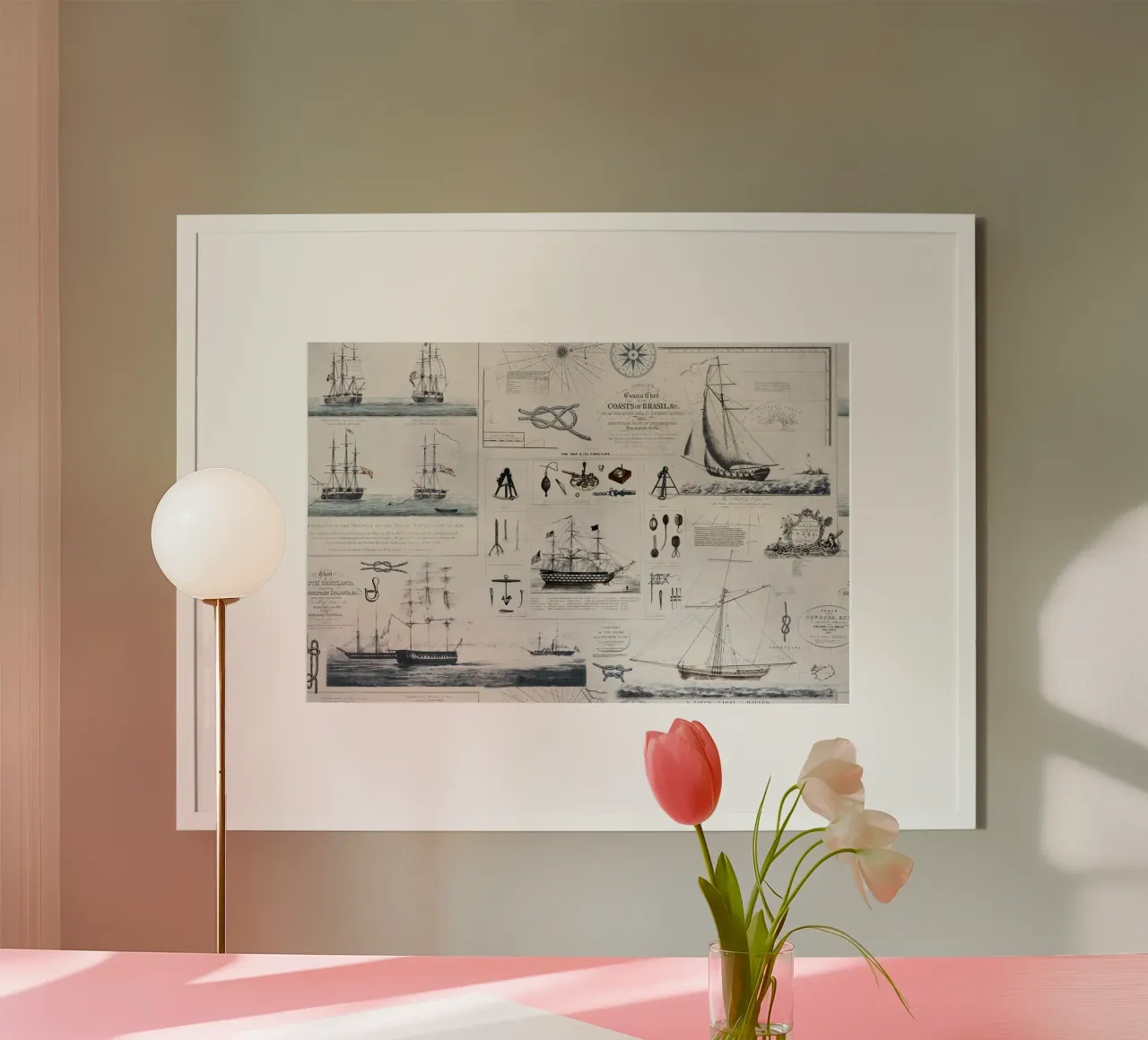Vintage Nautical Theme Collage poster by Andrea Haase Vintage World