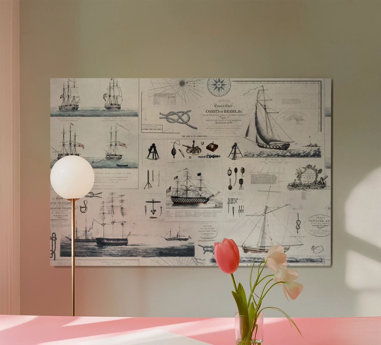 Vintage Nautical Theme Collage poster by Andrea Haase Vintage World